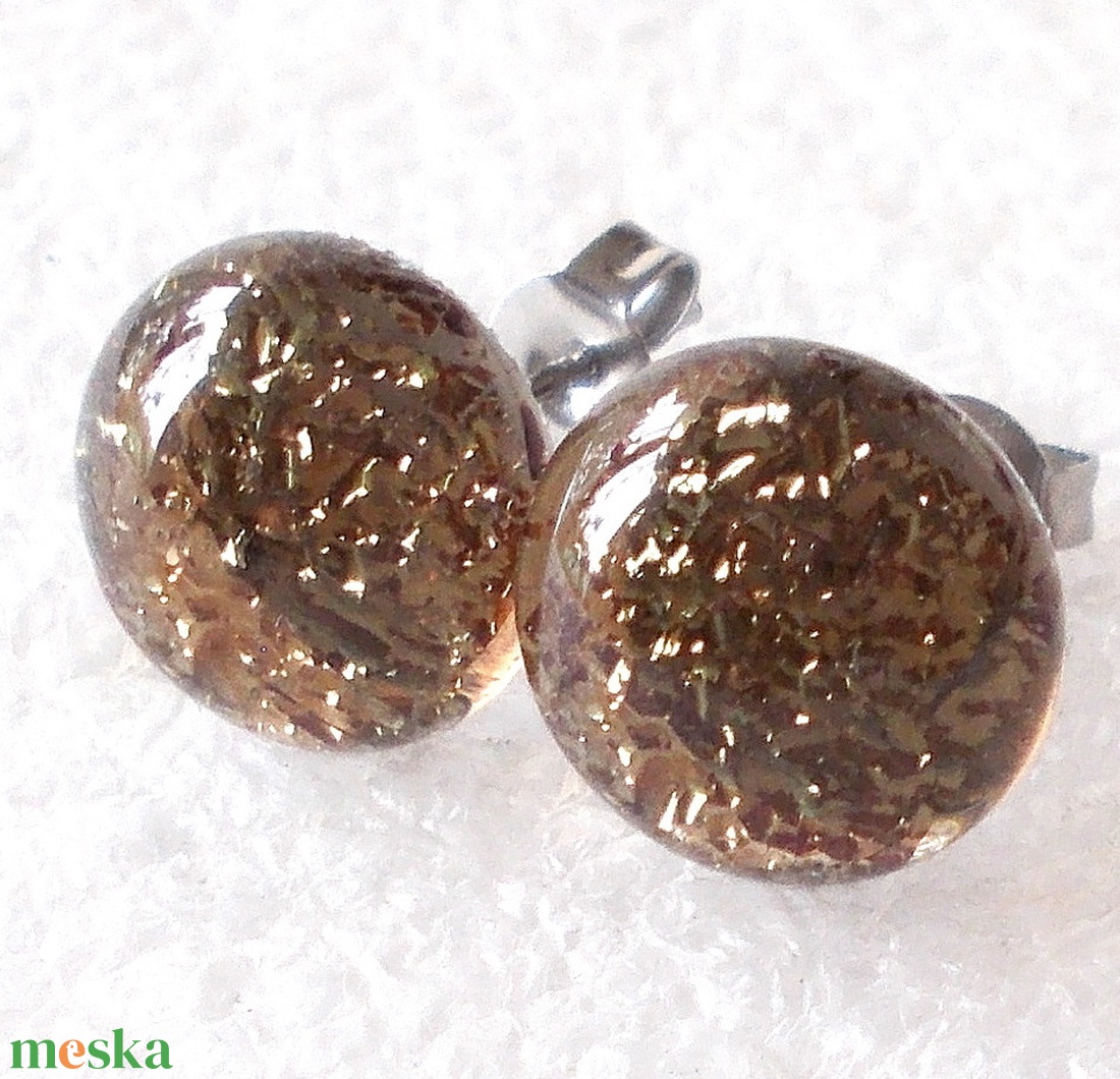 ORVOSI FÉM! Csillaghullás bronzfényben stiftes  fülbevaló, ajándék  névnapra, születésnapra. - ékszer - fülbevaló - pötty fülbevaló - Meska.hu