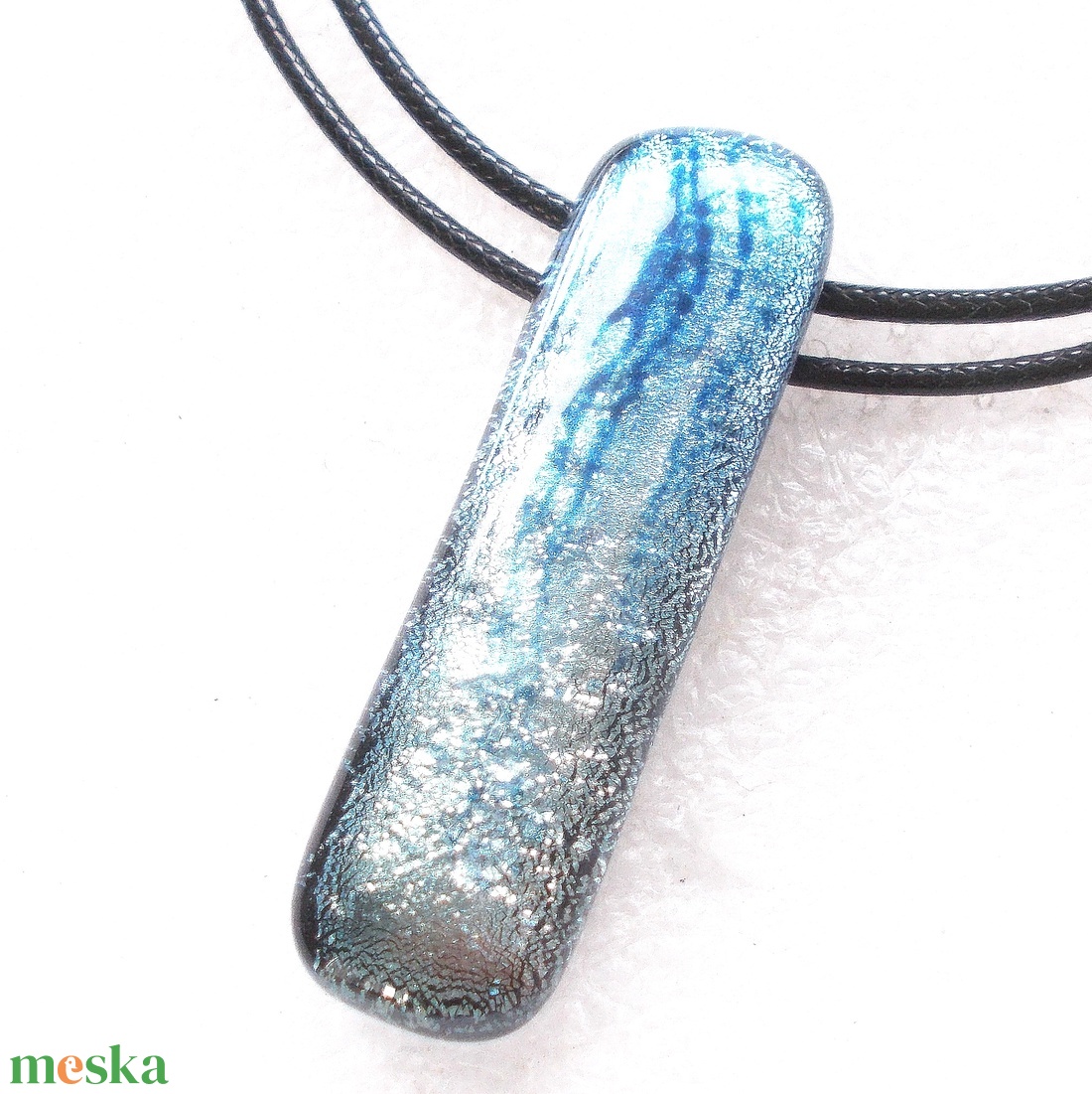 NEMESACÉL!  Ezüstkék dichroic nyaklánc. - ékszer - ékszerszett - Meska.hu