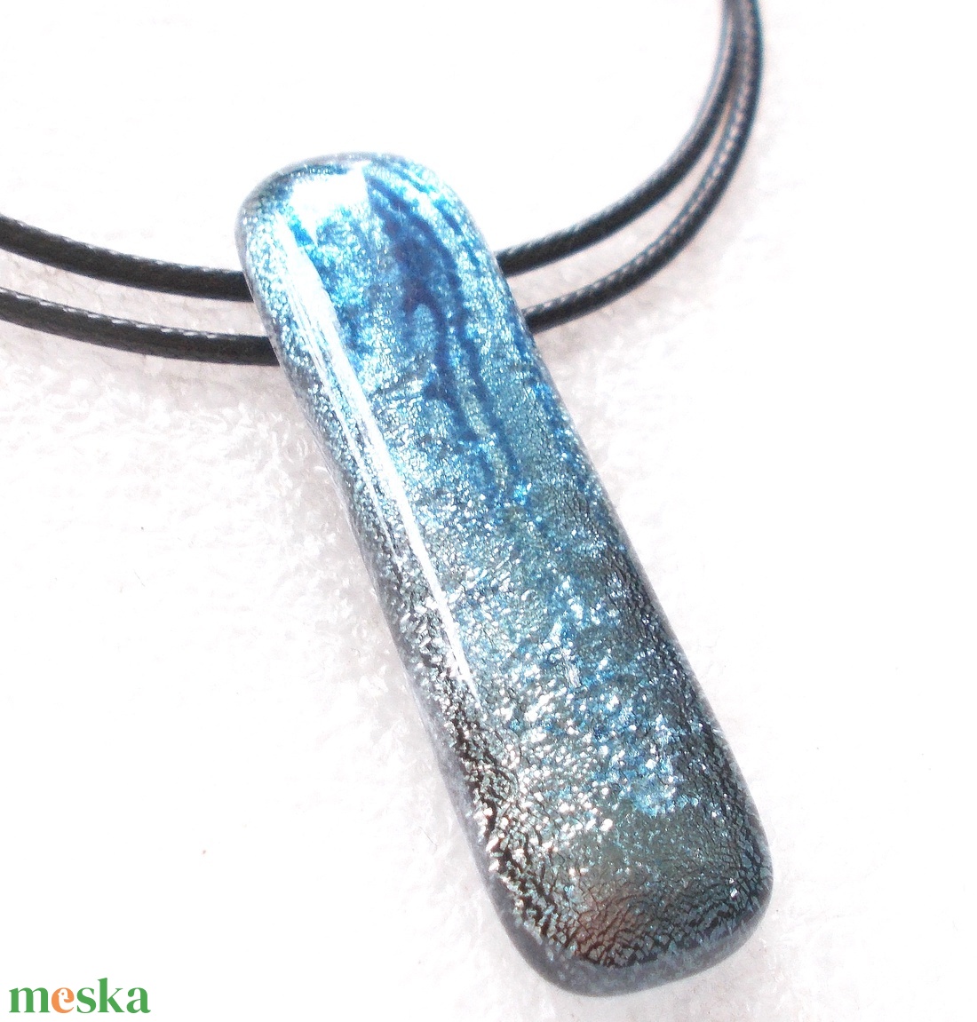 NEMESACÉL!  Ezüstkék dichroic nyaklánc. - ékszer - ékszerszett - Meska.hu