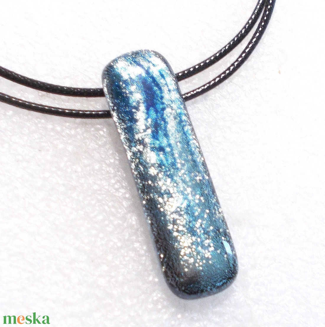 NEMESACÉL!  Ezüstkék dichroic nyaklánc. - ékszer - ékszerszett - Meska.hu