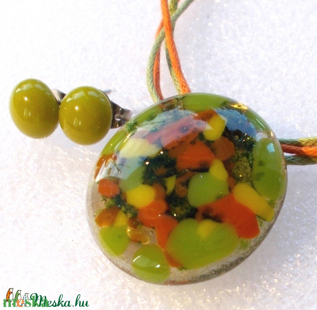 KÉSZLETKISÖPRÉS!  Őszilomb  nyaklánc és fülbevaló, ajándék nőknek névnapra, születésnapra. - ékszer - ékszerszett - Meska.hu