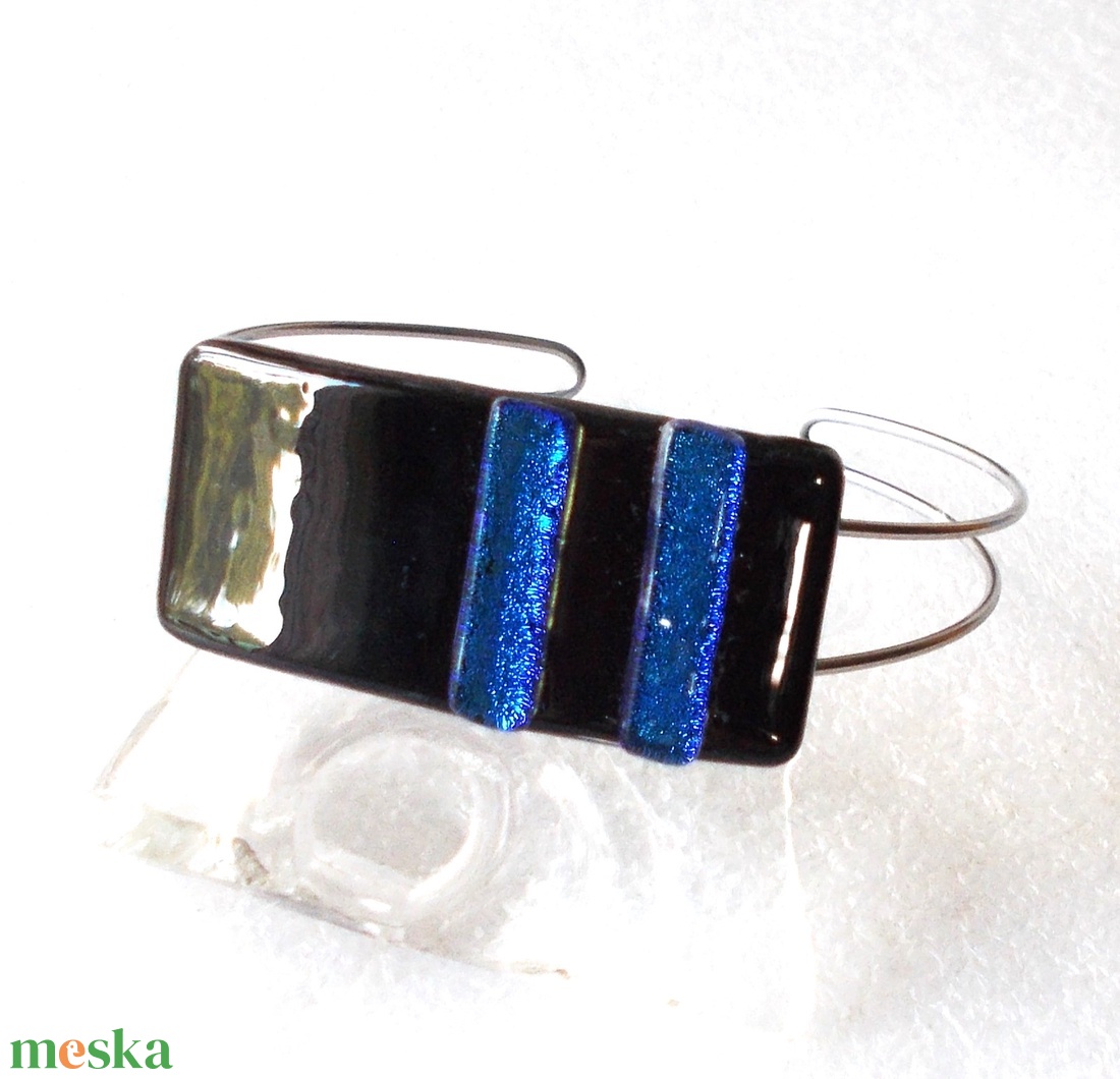  NEMESACÉL!  Kék-fekete karkötő, névnapra, születésnapra. - ékszer - ékszerszett - Meska.hu