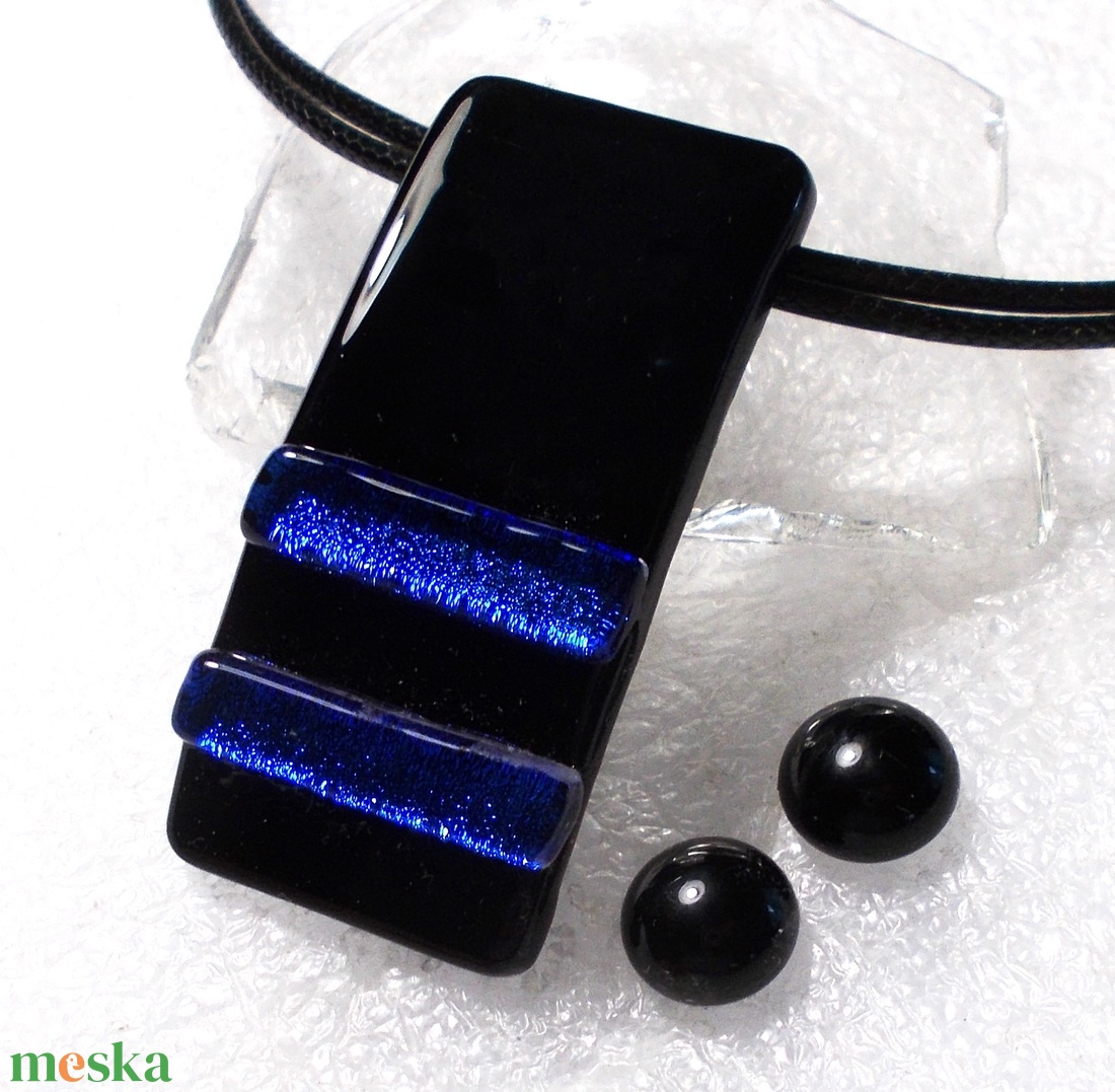  NEMESACÉL!  Kék-fekete karkötő, névnapra, születésnapra. - ékszer - ékszerszett - Meska.hu