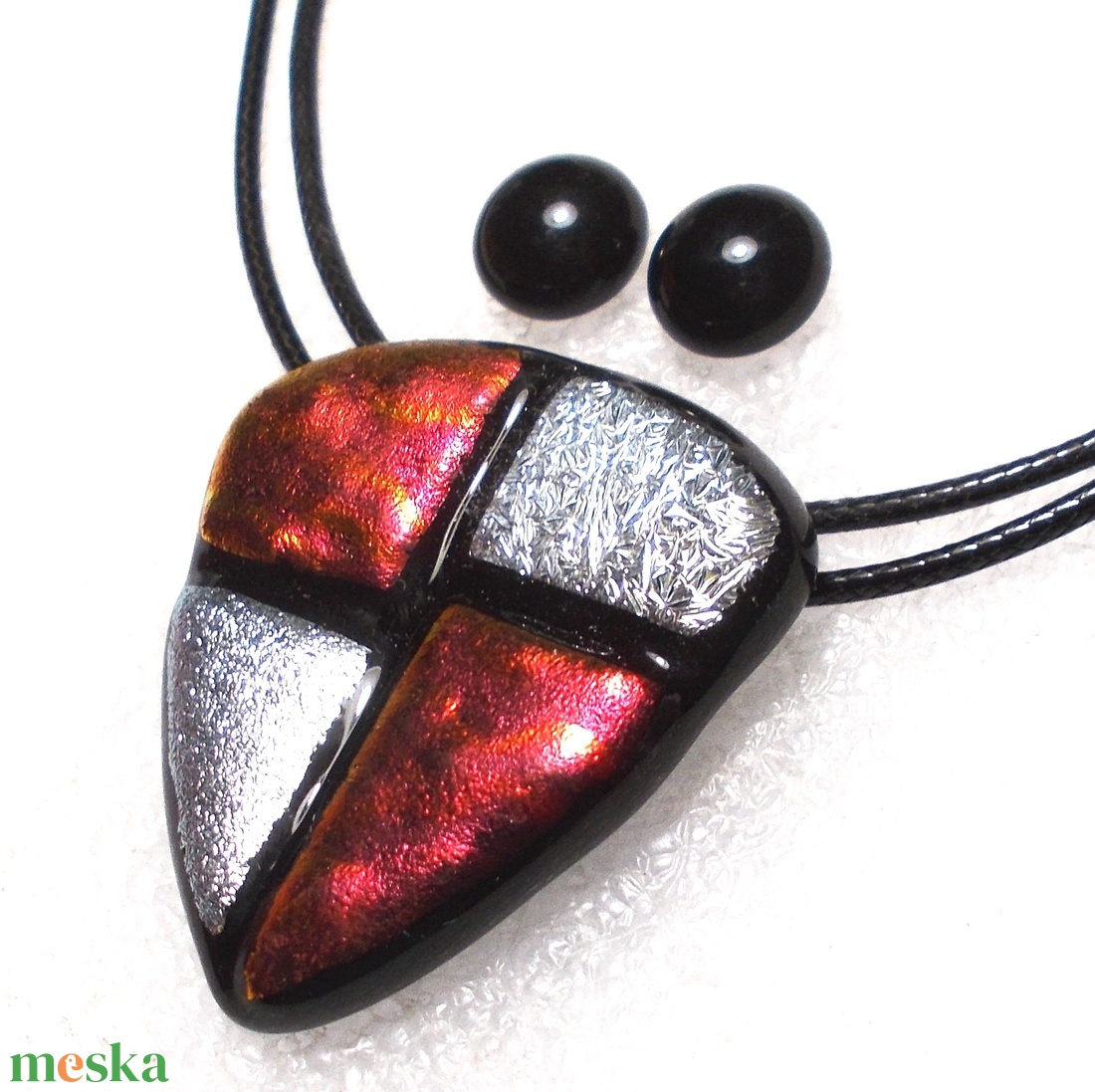 NEMESACÉL! Ezüst-vörös-fekete dichroic ékszerszett, ajándék Valentin napra, névnapra, születésnapra. - ékszer - ékszerszett - Meska.hu NEMESACÉL! Ezüst-vörös-fekete dichroic ékszerszett, ajándék Valentin napra, névnapra, születésnapra. - ékszer - ékszerszett - Meska.hu
