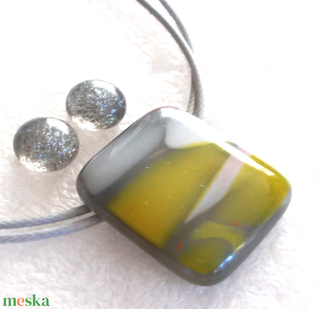   NEMESACÉL! Szürke-sárga ékszerszett, ballagásra, névnapra, születésnapra. - ékszer - ékszerszett - Meska.hu