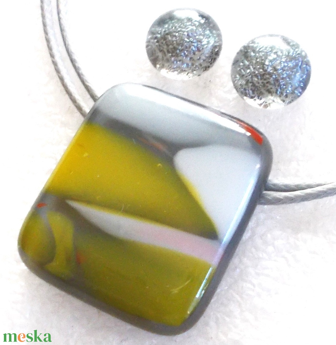   NEMESACÉL! Szürke-sárga ékszerszett, ballagásra, névnapra, születésnapra. - ékszer - ékszerszett - Meska.hu