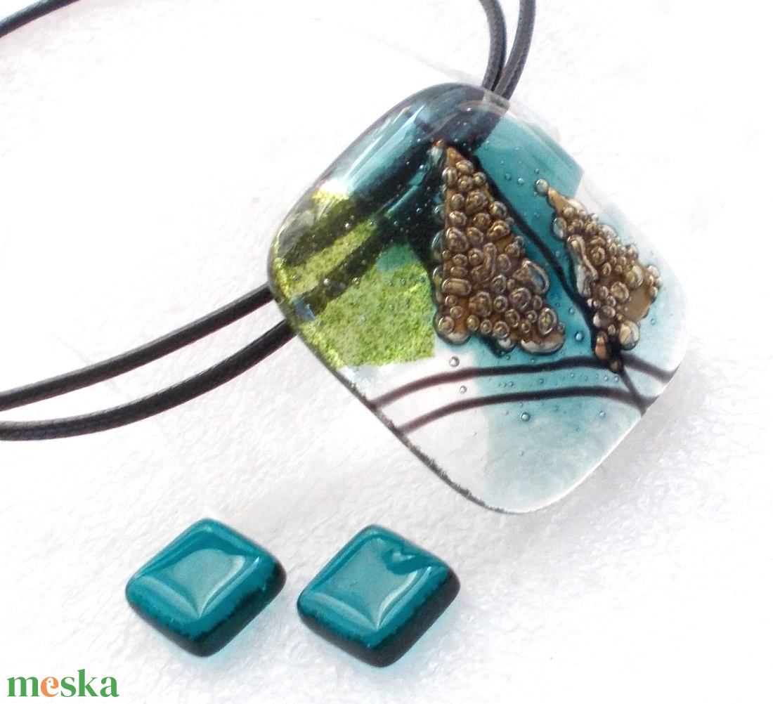 Bronz vitorlák üvegékszer, ajándék nőknek névnapra, születésnapra. - ékszer - nyaklánc - medálos nyaklánc - Meska.hu