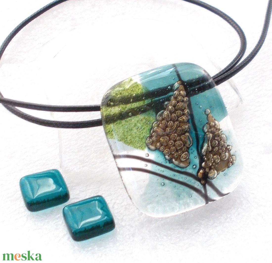 Bronz vitorlák üvegékszer, ajándék nőknek névnapra, születésnapra. - ékszer - nyaklánc - medálos nyaklánc - Meska.hu