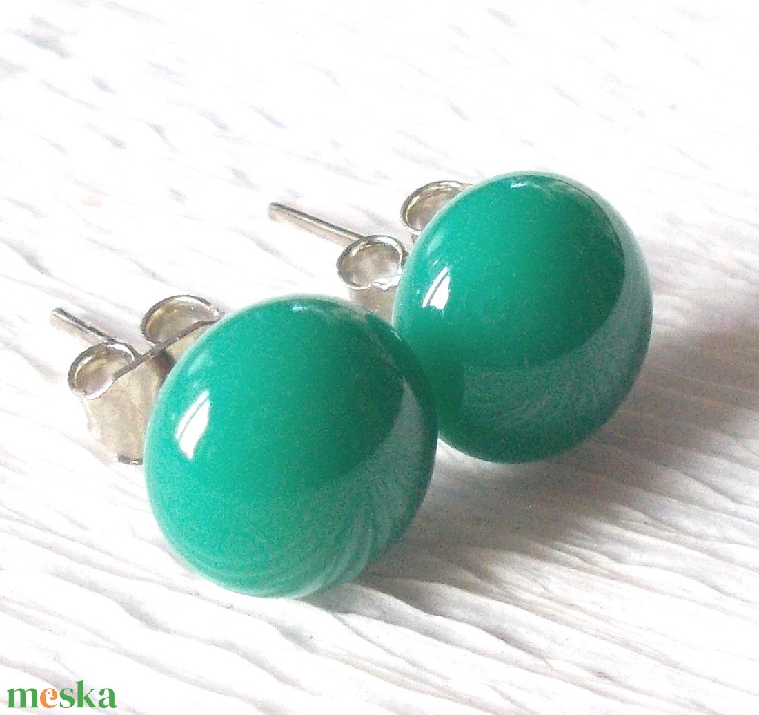 Sötét türkiz stiftes fülbevaló, ajándék lányoknak, nőknek névnapra,születésnapra. - ékszer - fülbevaló - pötty fülbevaló - Meska.hu