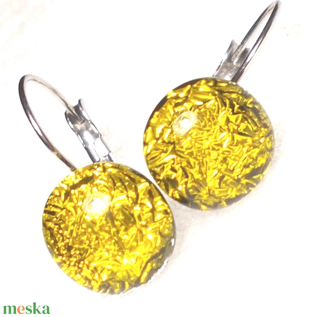NEMESACÉL! Arany ragyogás dichroic kapcsos fülbevaló, ajándék nőknek névnapra, születésnapra. - ékszer - fülbevaló - lógó fülbevaló - Meska.hu NEMESACÉL! Arany ragyogás dichroic kapcsos fülbevaló, ajándék nőknek névnapra, születésnapra. - ékszer - fülbevaló - lógó fülbevaló - Meska.hu
