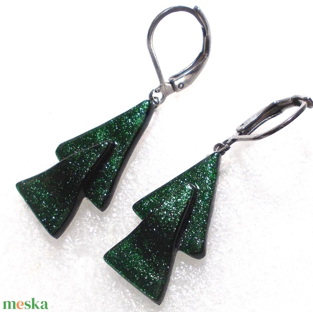  Karácsonyi lógós fülbevaló. - ékszer - fülbevaló - lógó fülbevaló - Meska.hu