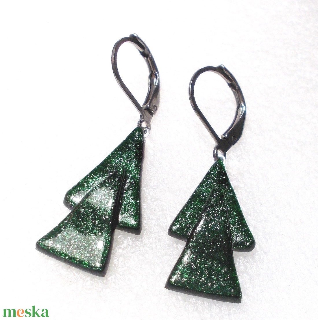  Karácsonyi lógós fülbevaló. - ékszer - fülbevaló - lógó fülbevaló - Meska.hu