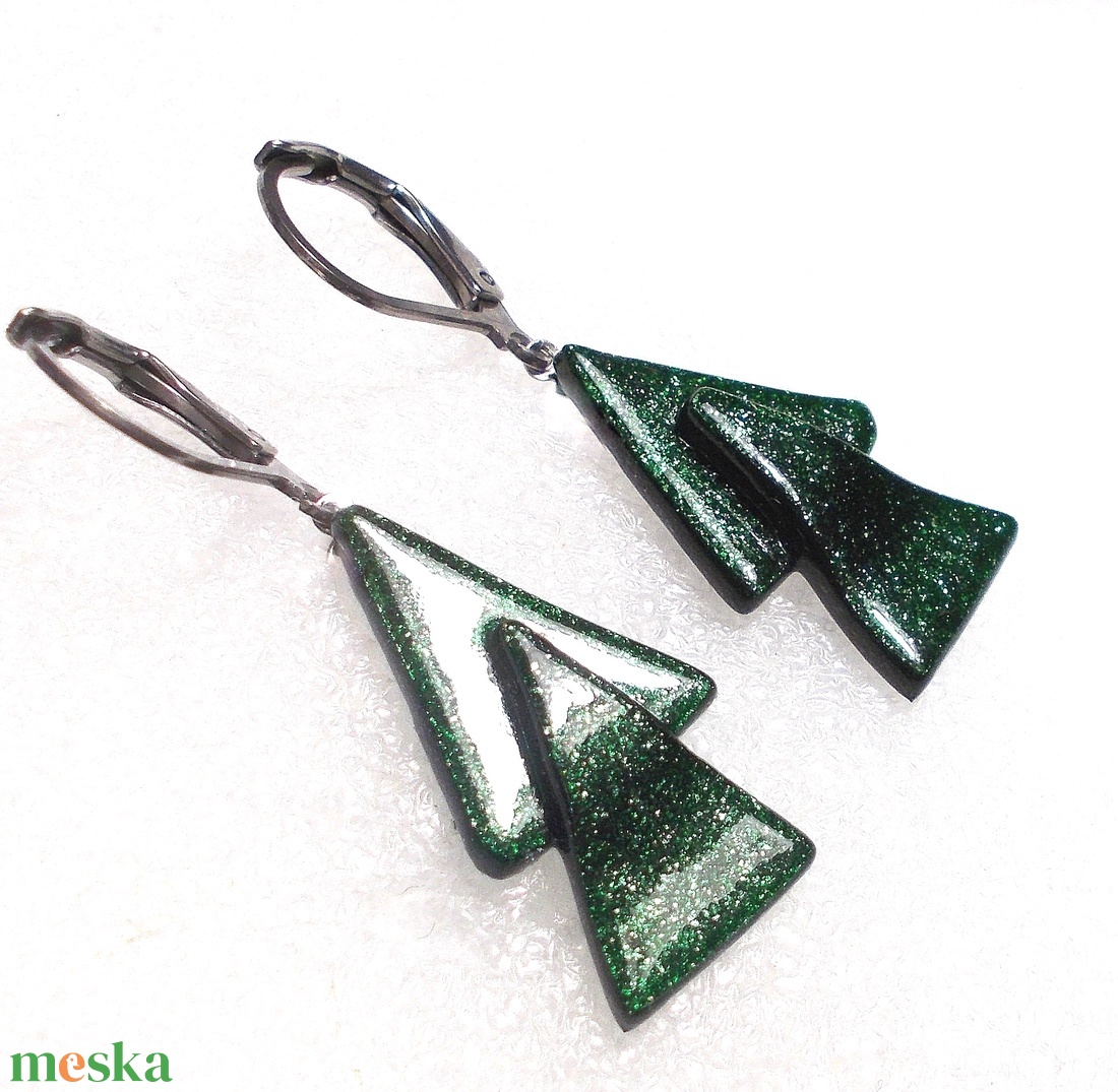  Karácsonyi lógós fülbevaló. - ékszer - fülbevaló - lógó fülbevaló - Meska.hu