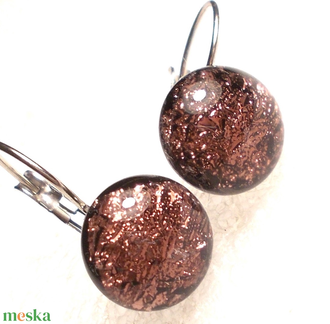 NEMESACÉL! Bronzos marsala dichroic kapcsos fülbevaló, ajándék nőknek névnapra, születésnapra. - ékszer - fülbevaló - lógó fülbevaló - Meska.hu NEMESACÉL! Bronzos marsala dichroic kapcsos fülbevaló, ajándék nőknek névnapra, születésnapra. - ékszer - fülbevaló - lógó fülbevaló - Meska.hu