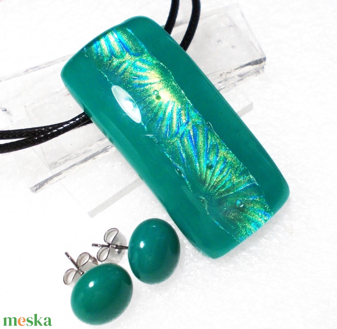 Türkiz fények nyaklánc, névnapra, születésnapra. - ékszer - ékszerszett - Meska.hu