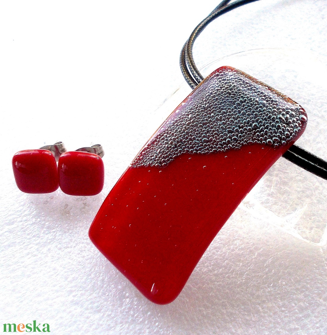 Elegáns meggypiros ékszerszett, ajándék nőnek, névnapra, születésnapra. - ékszer - ékszerszett - Meska.hu