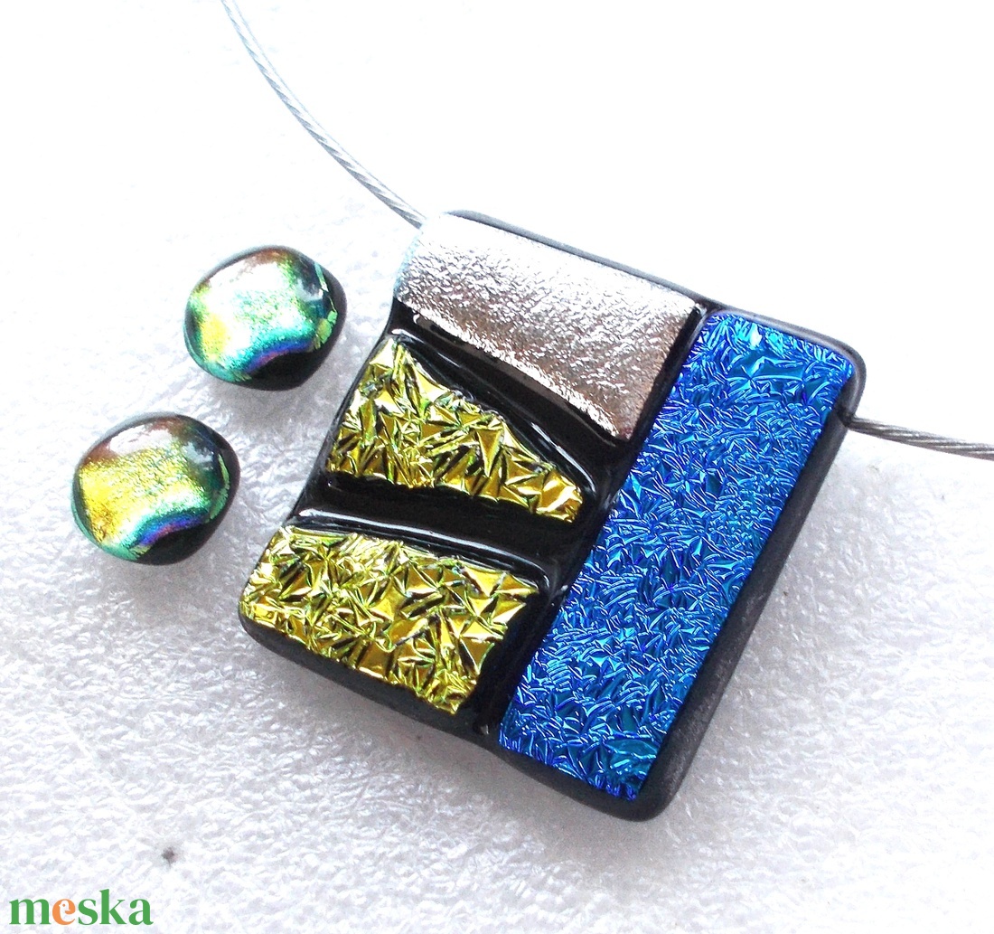 NEMESACÉL! Dichroic mozaik ékszerszett, ajándék pedagógus napra, születésnapra, névnapra.  - ékszer - ékszerszett - Meska.hu