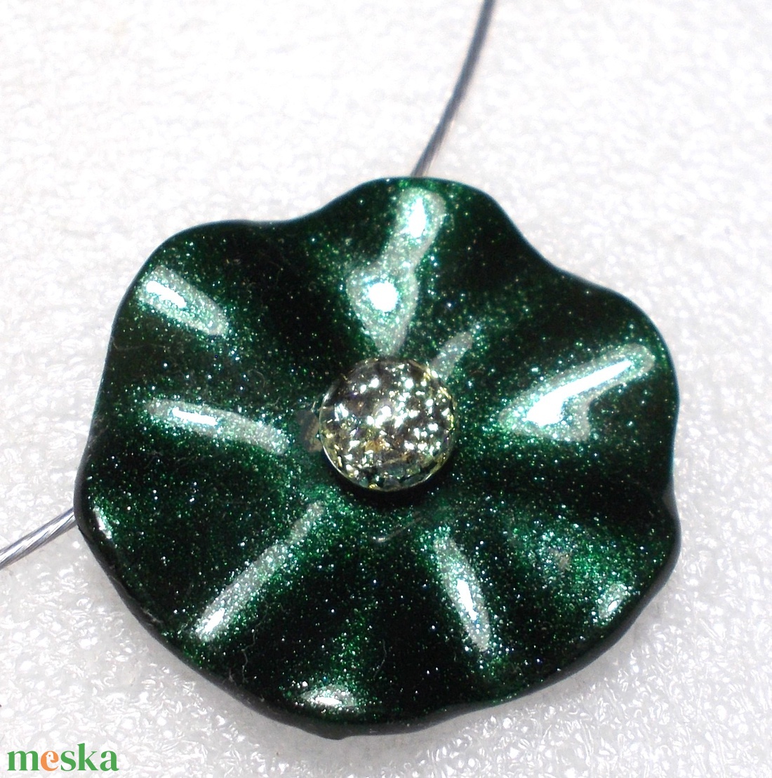 Smaragd rózsa nyaklánc , ajándék Valentin napra, névnapra születésnapra. - ékszer - nyaklánc - medál - Meska.hu