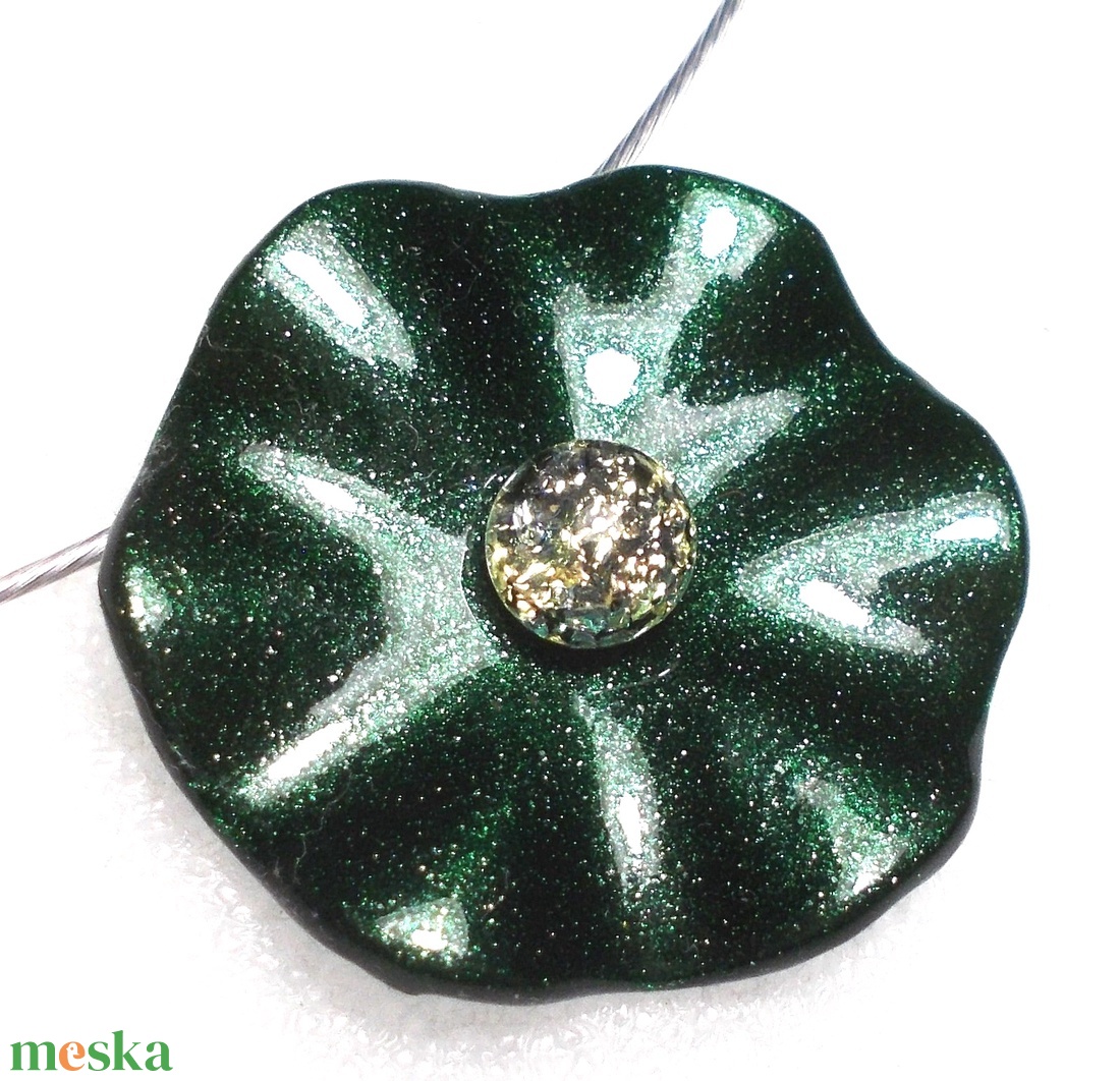 Smaragd rózsa nyaklánc , ajándék Valentin napra, névnapra születésnapra. - ékszer - nyaklánc - medál - Meska.hu