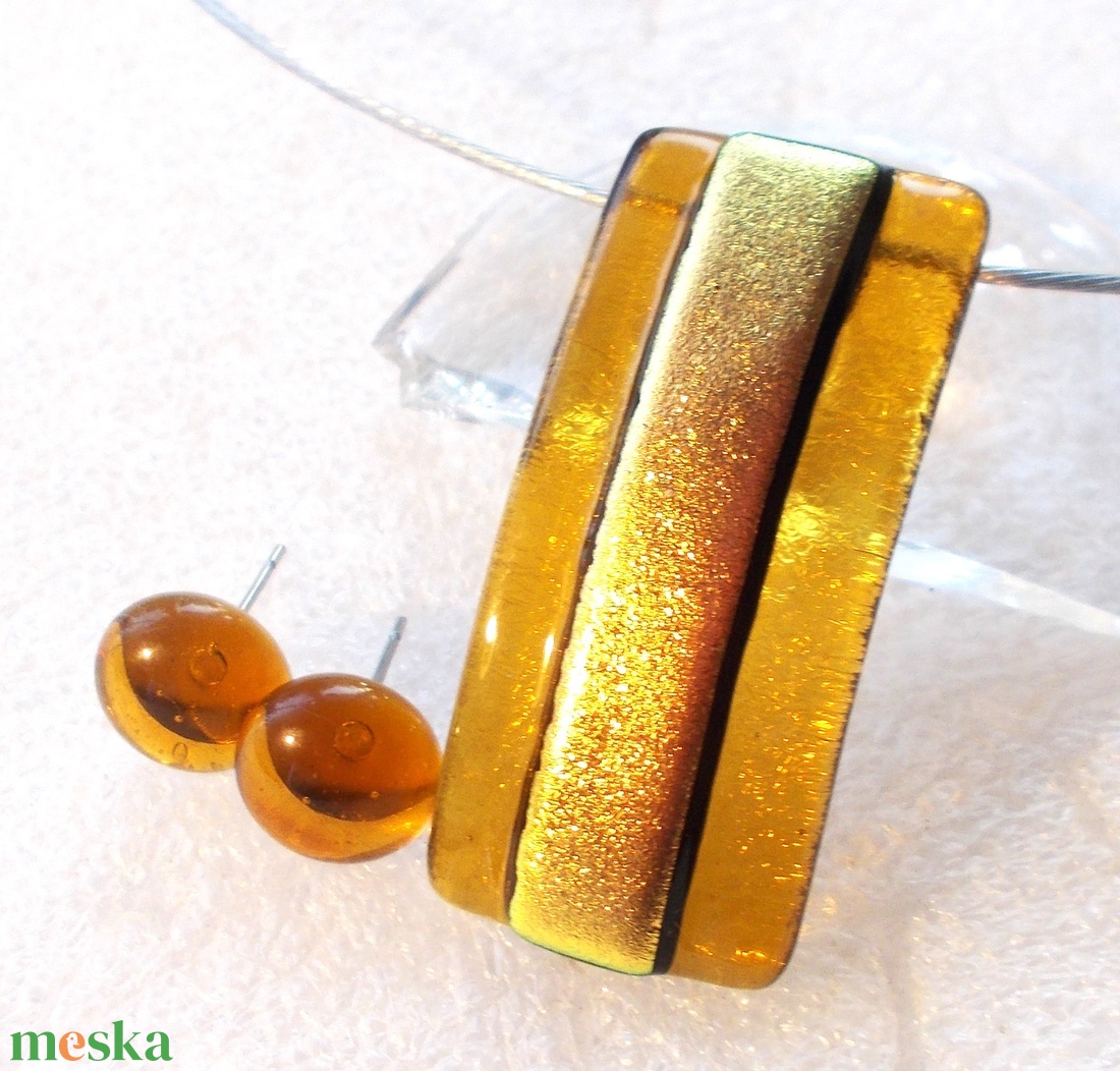 Arany-borostyán  ékszerszett, ajándék névnapra, születésnapra. - ékszer - ékszerszett - Meska.hu