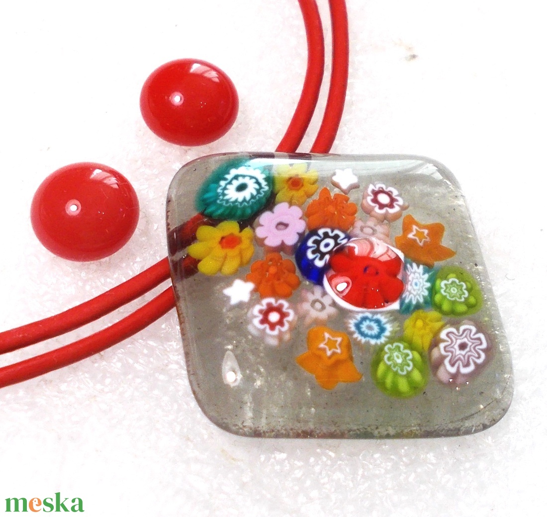 NEMESACÉL! Szürke virágos ékszerszett, nyaklánc és fülbevaló, ajándék  ballagásra, névnapra, születésnapra. - ékszer - ékszerszett - Meska.hu