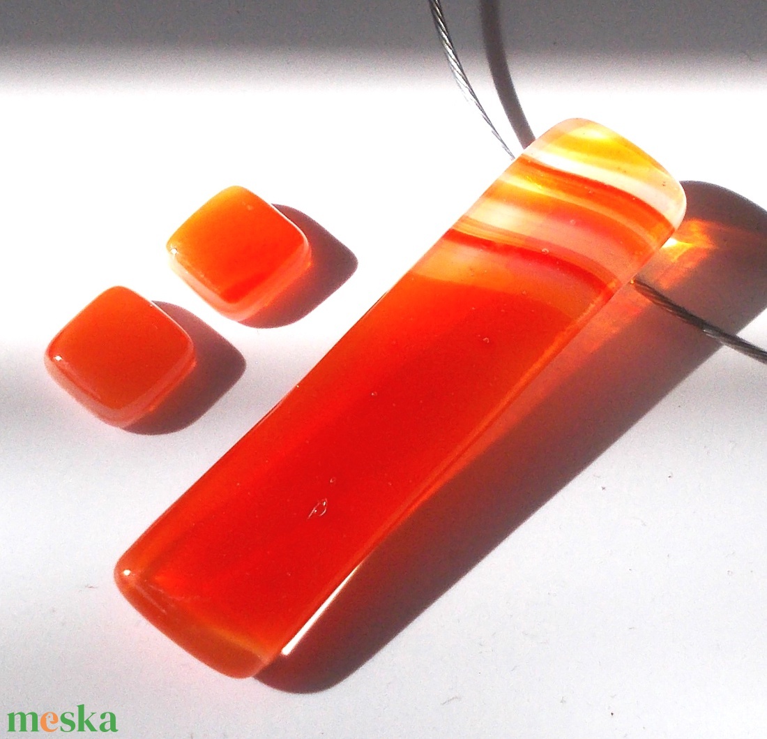 NEMESACÉL!  Csíkos narancs ékszerszett. - ékszer - ékszerszett - Meska.hu