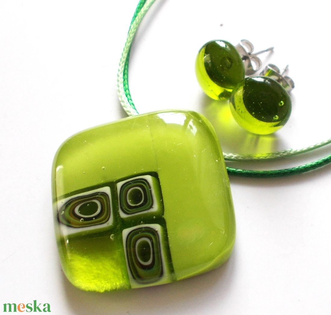 Lime nyaklánc. - ékszer - ékszerszett - Meska.hu