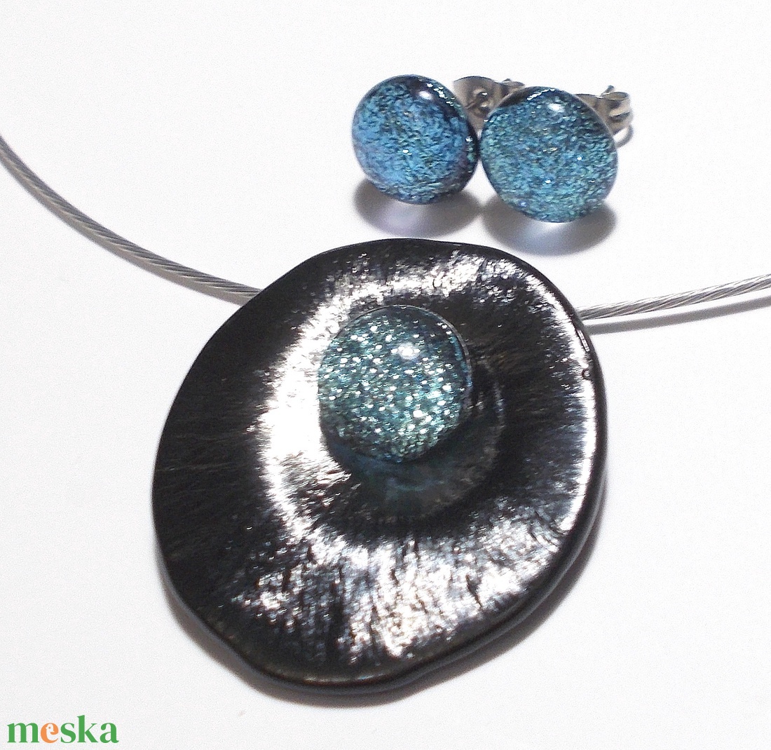 OVÁLIS! Gyöngykagyló dichroic ékszerszett , ajándék névnapra, születésnapra. - ékszer - ékszerszett - Meska.hu