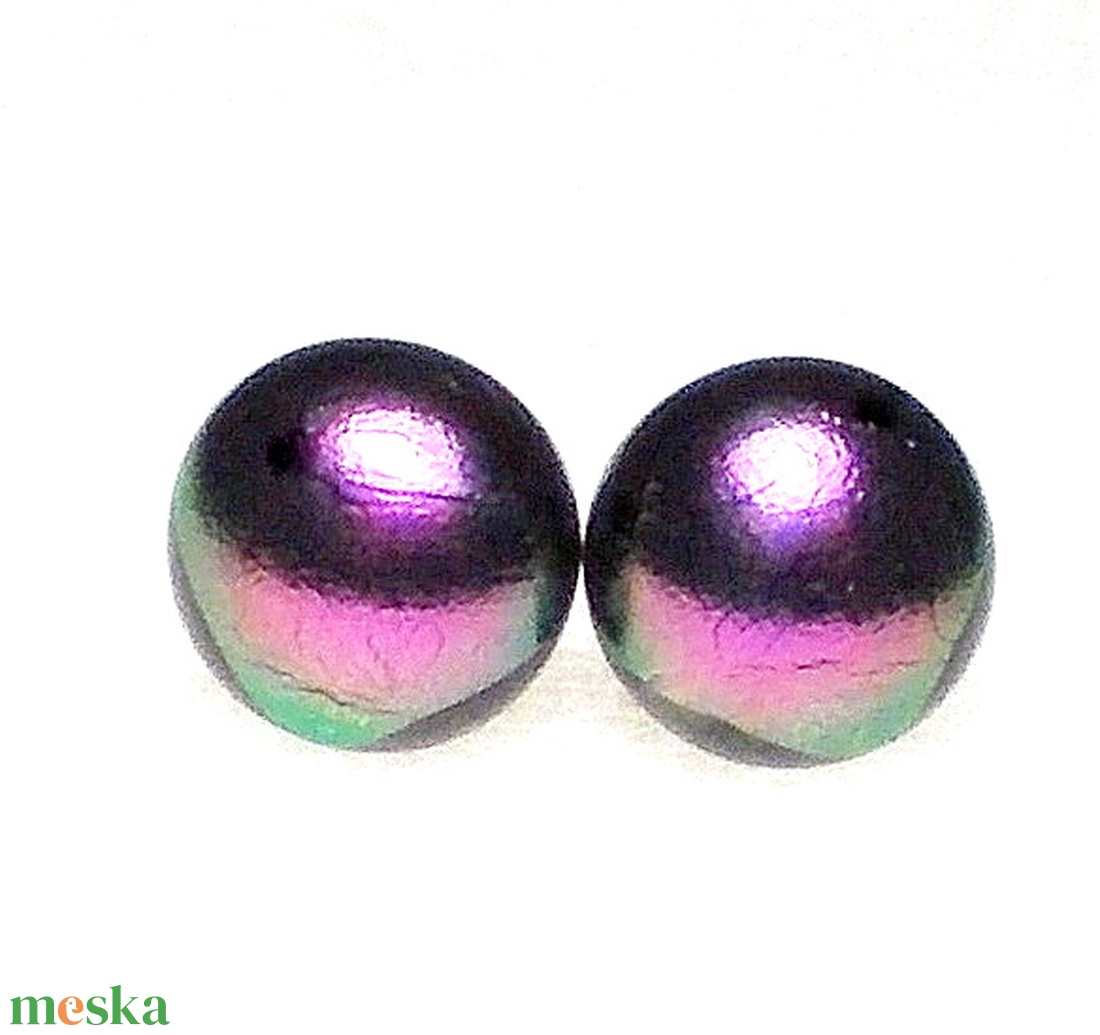 Orgona dichroic  stiftes fülbevaló  , ajándék névnapra, születésnapra. - ékszer - fülbevaló - pötty fülbevaló - Meska.hu