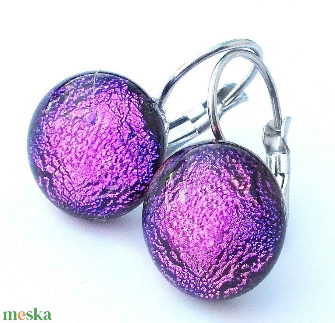 NEMESACÉL! Orgona dichroic fülbevaló , ajándék névnapra, születésnapra. - ékszer - fülbevaló - lógós kerek fülbevaló - Meska.hu NEMESACÉL! Orgona dichroic fülbevaló , ajándék névnapra, születésnapra. - ékszer - fülbevaló - lógós kerek fülbevaló - Meska.hu