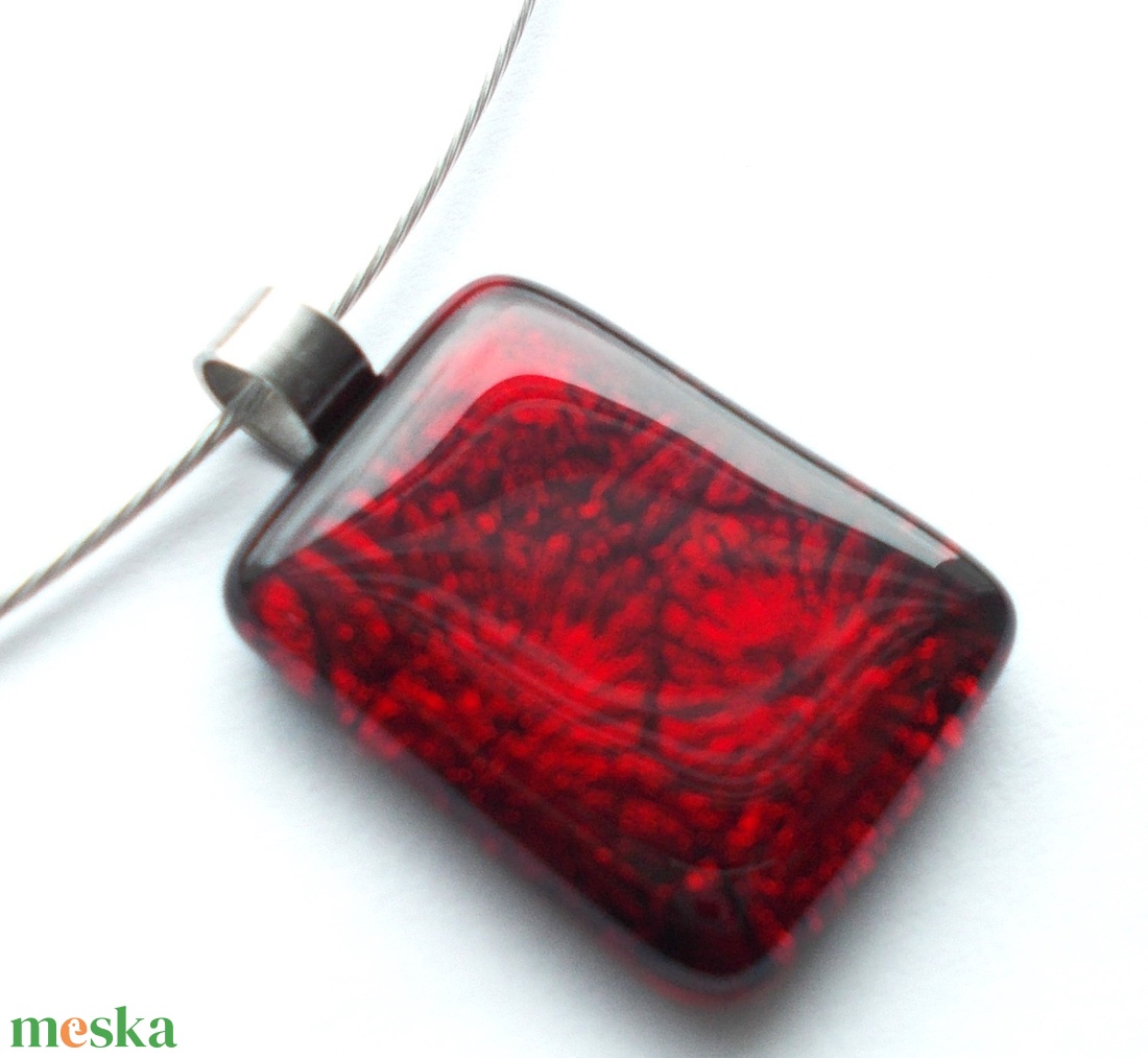 Rubin csillagok, dichroic nyaklánc. - ékszer - ékszerszett - Meska.hu