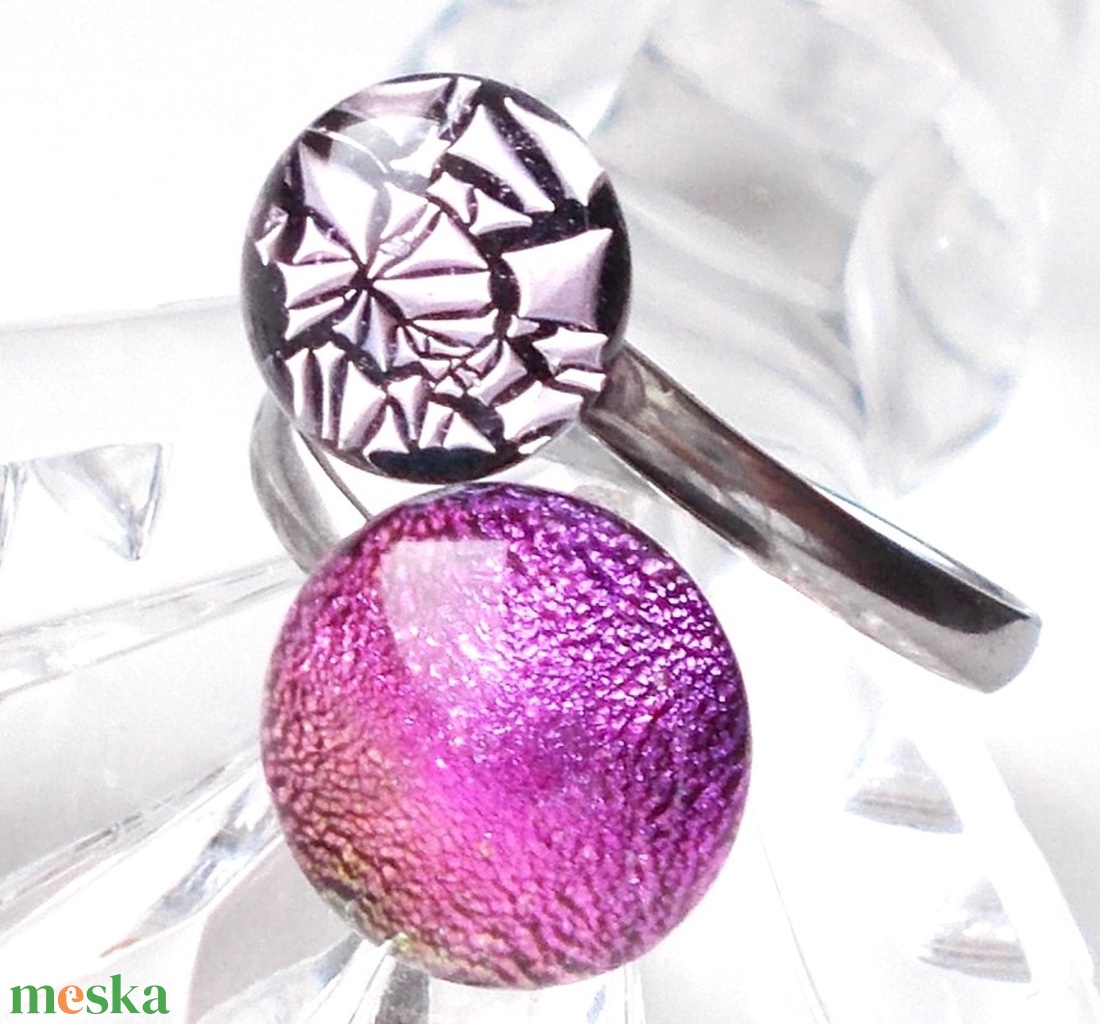 NEMESACÉL! Rózsafények dichroic gyűrű. - ékszer - gyűrű - többköves gyűrű - Meska.hu NEMESACÉL! Rózsafények dichroic gyűrű. - ékszer - gyűrű - többköves gyűrű - Meska.hu
