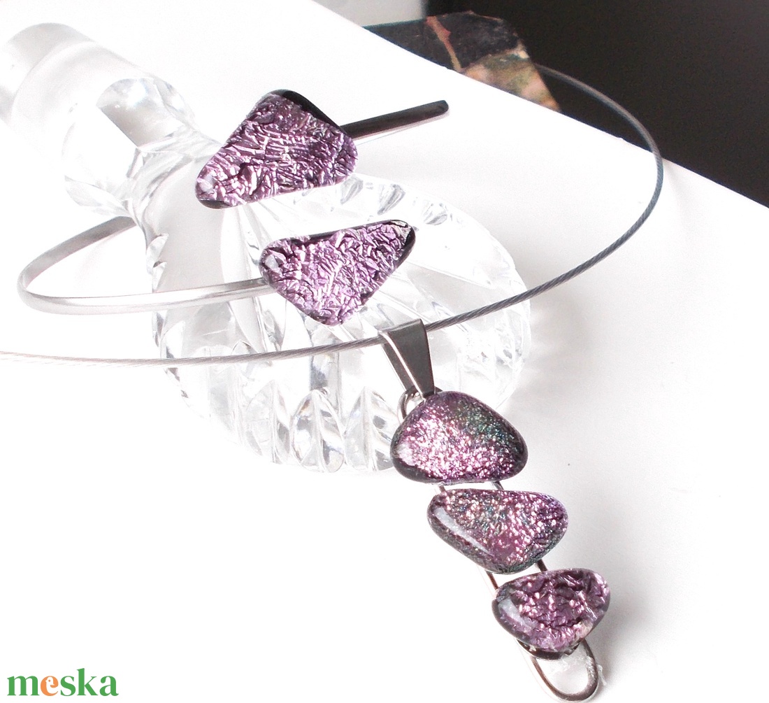 NEMESACÉL!  Magnólia dichroic ékszerszett. - ékszer - ékszerszett - Meska.hu  NEMESACÉL!  Magnólia dichroic ékszerszett. - ékszer - ékszerszett - Meska.hu