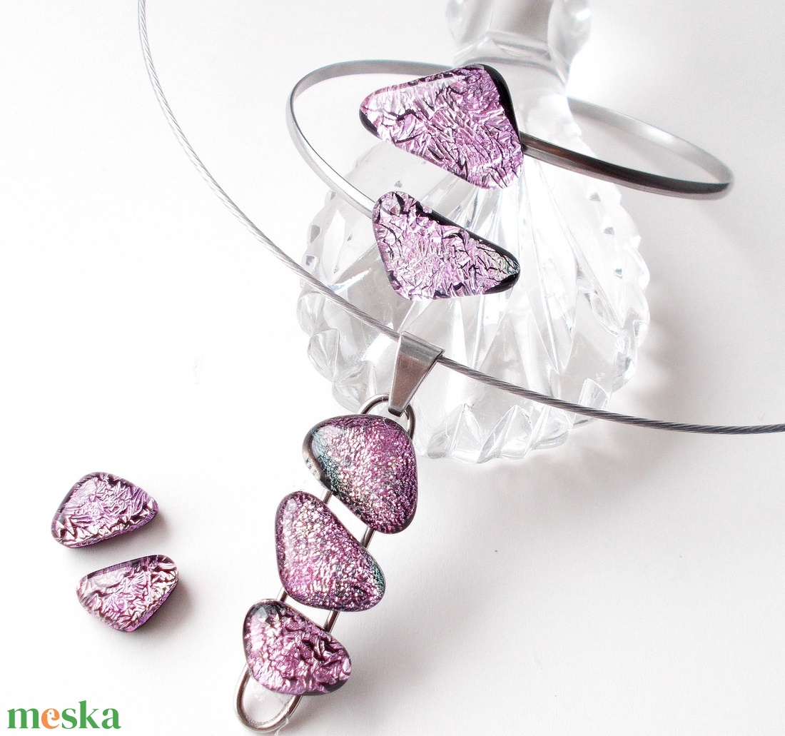 NEMESACÉL!  Magnólia dichroic ékszerszett. - ékszer - ékszerszett - Meska.hu  NEMESACÉL!  Magnólia dichroic ékszerszett. - ékszer - ékszerszett - Meska.hu