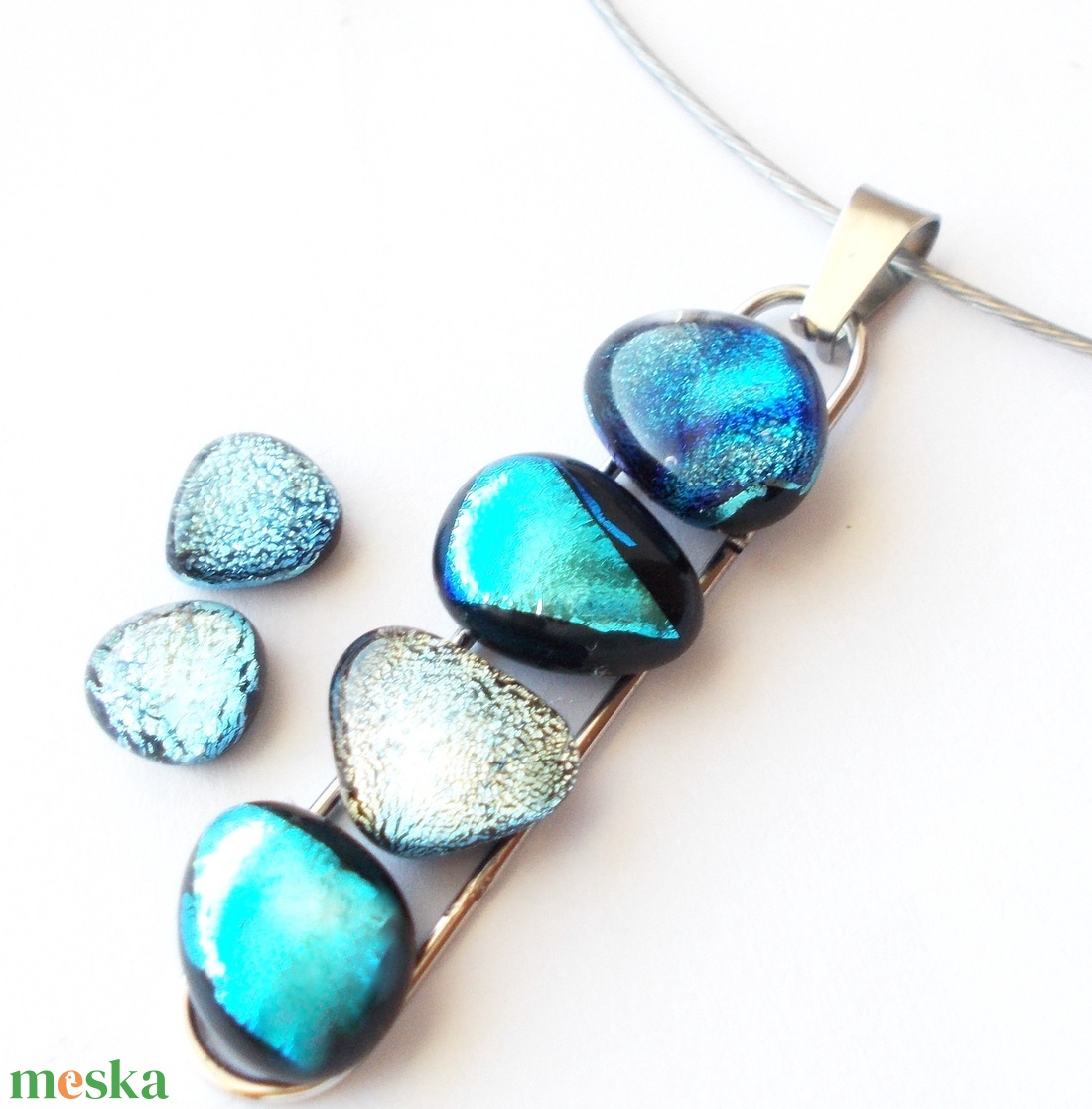 AKCIÓ! NEMESACÉL! Kék kavicsok dichroic ékszerszett. - ékszer - ékszerszett - Meska.hu AKCIÓ! NEMESACÉL! Kék kavicsok dichroic ékszerszett. - ékszer - ékszerszett - Meska.hu