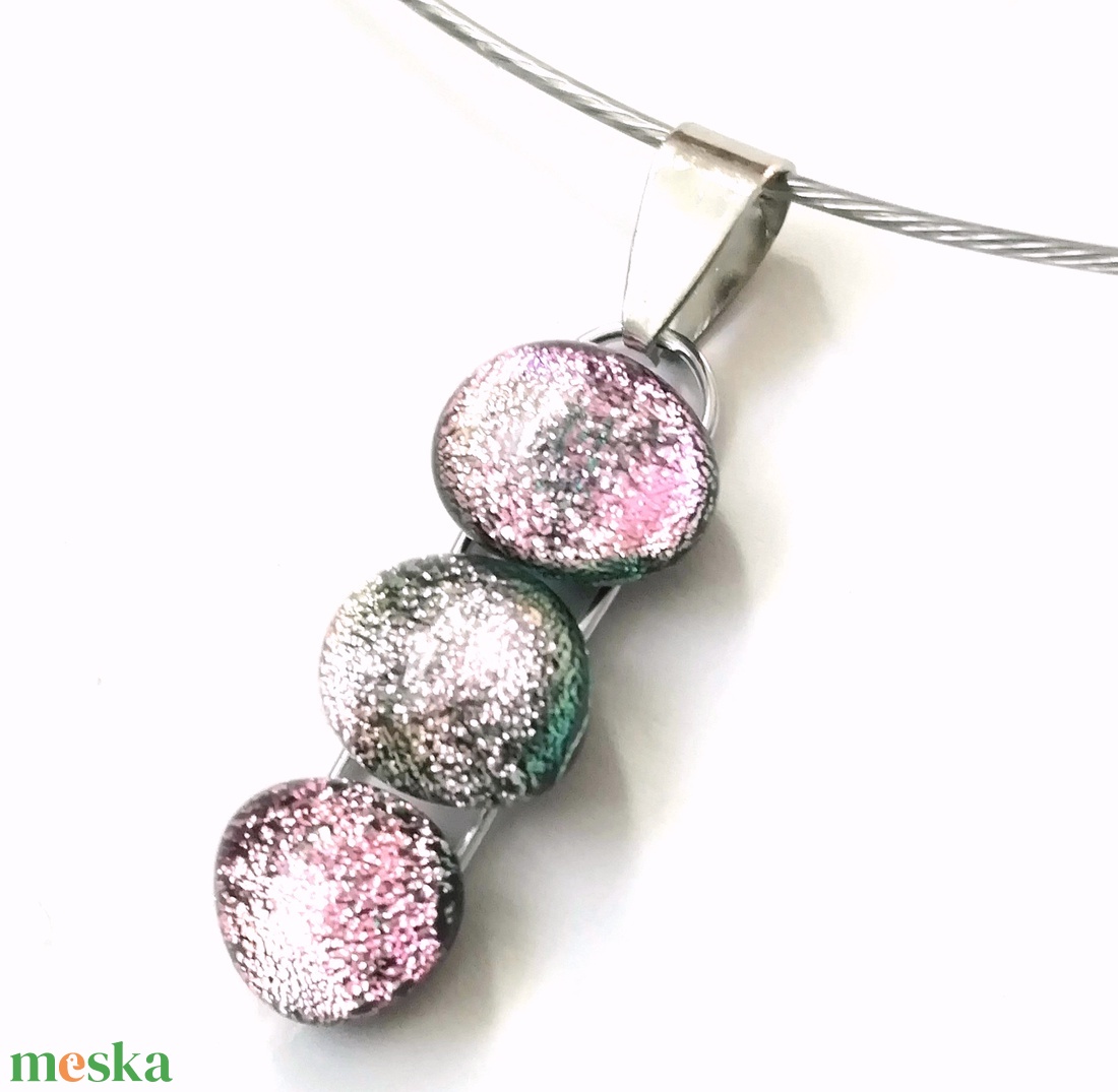 NEMESACÉL! Magnólia dichroic nyaklánc. - ékszer - ékszerszett - Meska.hu NEMESACÉL! Magnólia dichroic nyaklánc. - ékszer - ékszerszett - Meska.hu
