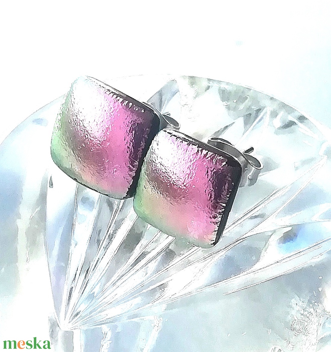 NEMESACÉL!  Magnólia dichroic nyaklánc. - ékszer - ékszerszett - Meska.hu