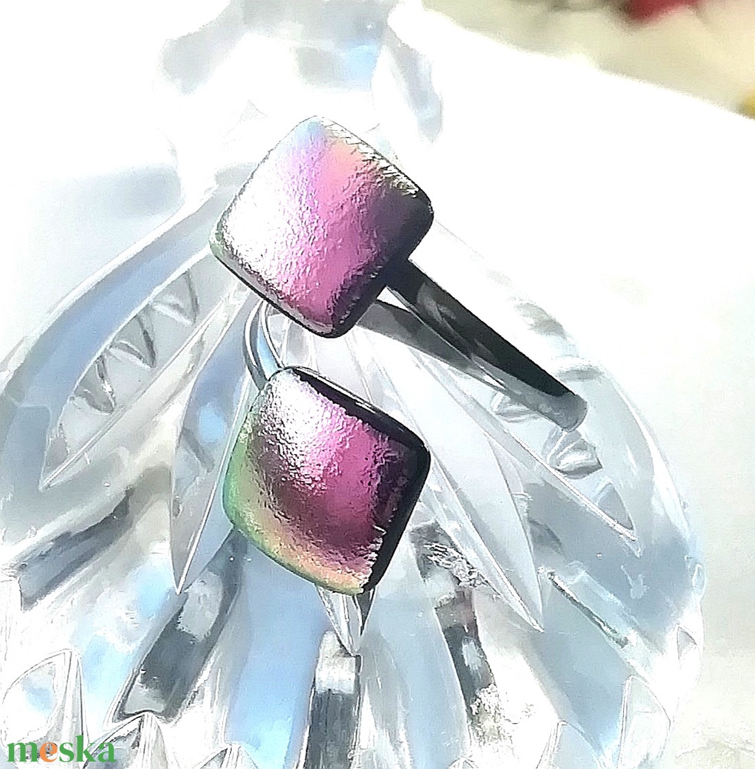  NEMESACÉL!  Magnólia dichroic nyaklánc. - ékszer - ékszerszett - Meska.hu