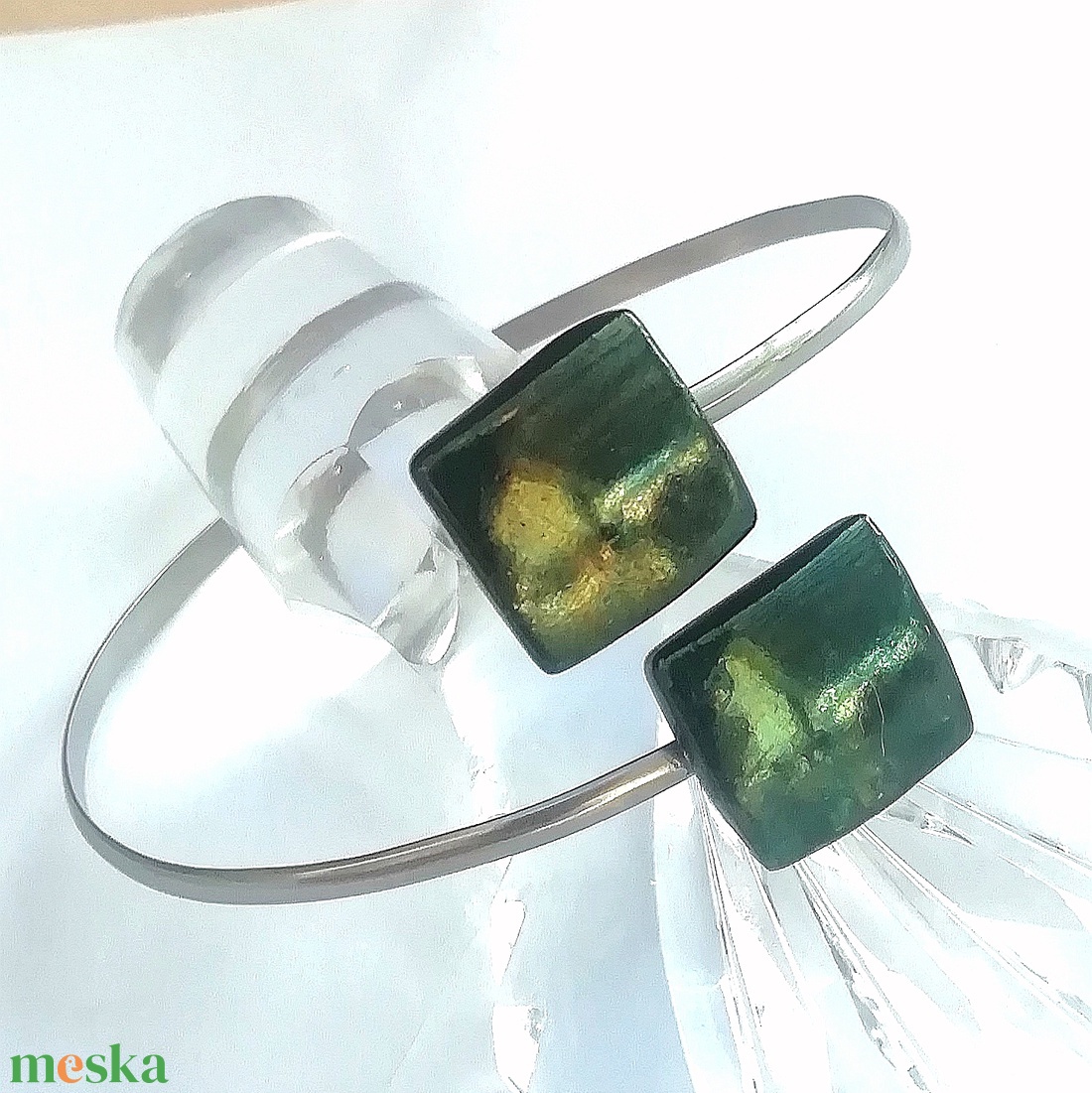 NEMESACÉL! Bronzos moha dichroic nyaklánc. - ékszer - ékszerszett - Meska.hu NEMESACÉL! Bronzos moha dichroic nyaklánc. - ékszer - ékszerszett - Meska.hu