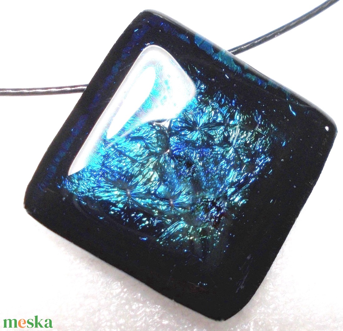 NEMESACÉL ÉKSZERSZETT!  Smaragd metálkék ragyogás, ajándék névnapra, születésnapra. - ékszer - nyaklánc - medálos nyaklánc - Meska.hu