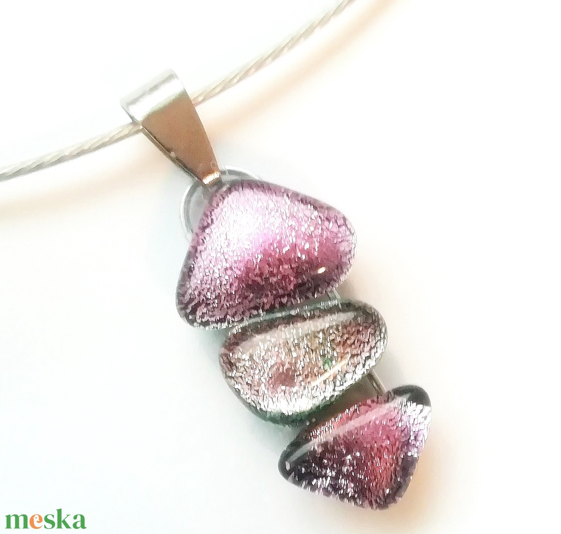  NEMESACÉL!  Magnólia dichroic nyaklánc. - ékszer - ékszerszett - Meska.hu