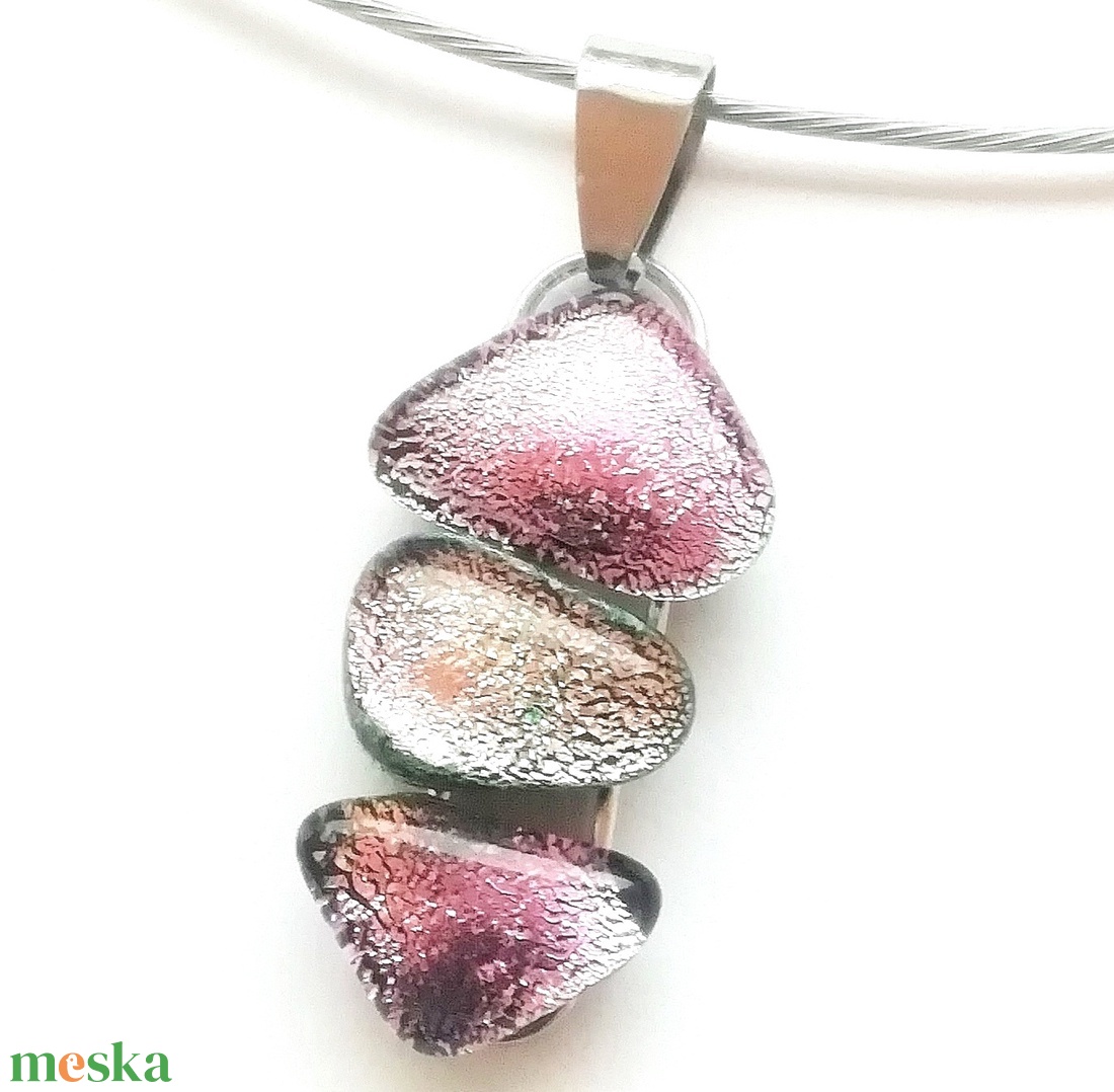  NEMESACÉL!  Magnólia dichroic nyaklánc. - ékszer - ékszerszett - Meska.hu