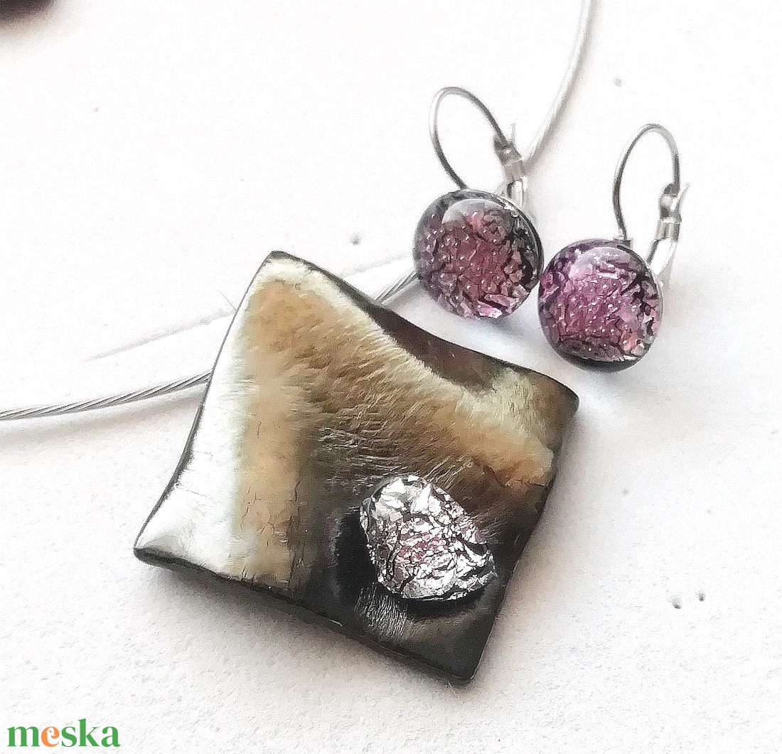 NEMESACÉL!  Bronzos rózsafény ékszerszett, ajándék névnapra születésnapra. - ékszer - ékszerszett - Meska.hu