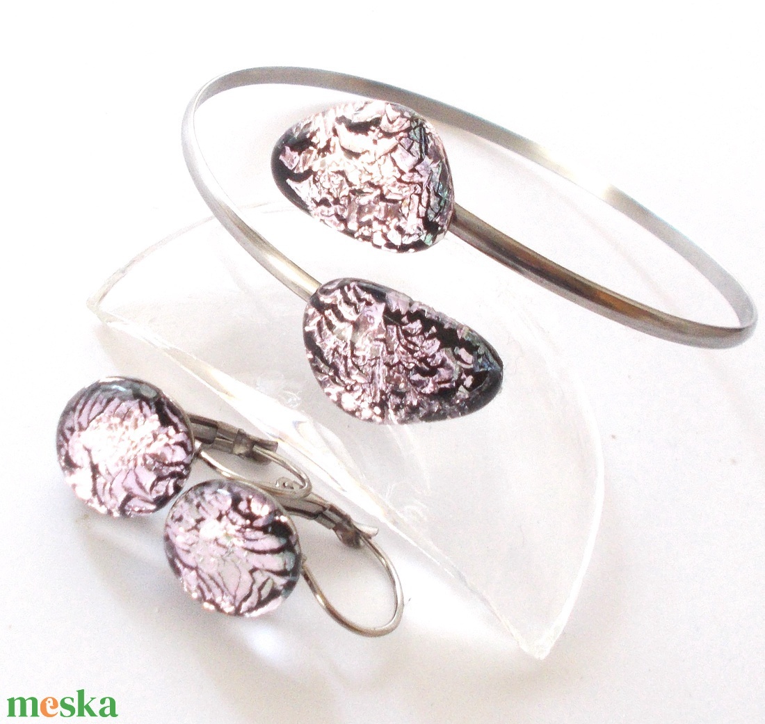 NEMESACÉL!  Bronzos rózsafény ékszerszett, ajándék névnapra születésnapra. - ékszer - ékszerszett - Meska.hu