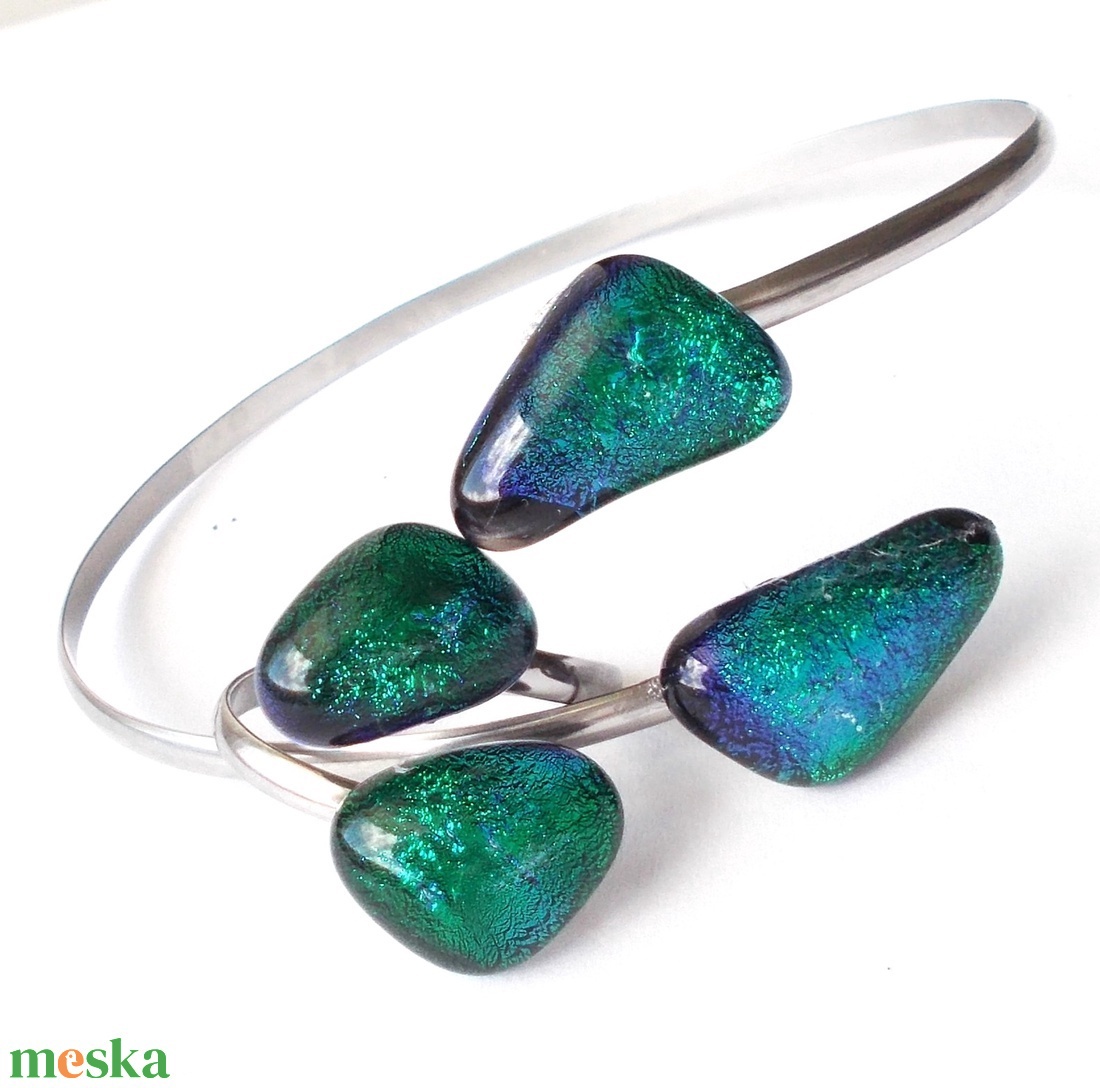 NEMESACÉL!  Kék-zöld fények, ajándék névnapra születésnapra. - ékszer - ékszerszett - Meska.hu