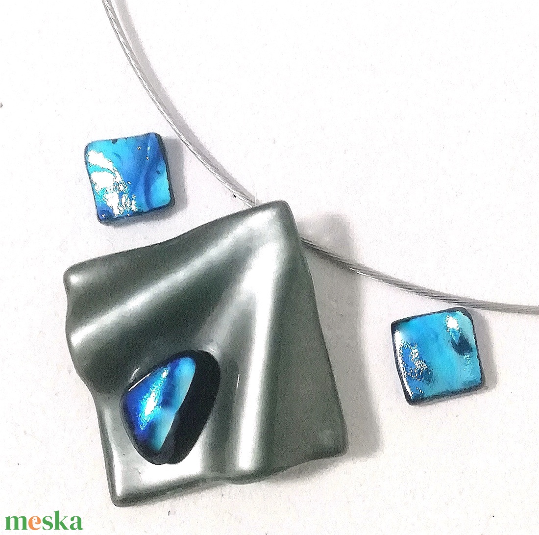 NEMESACÉL!  Kék-metál fények, ajándék névnapra születésnapra. - ékszer - ékszerszett - Meska.hu