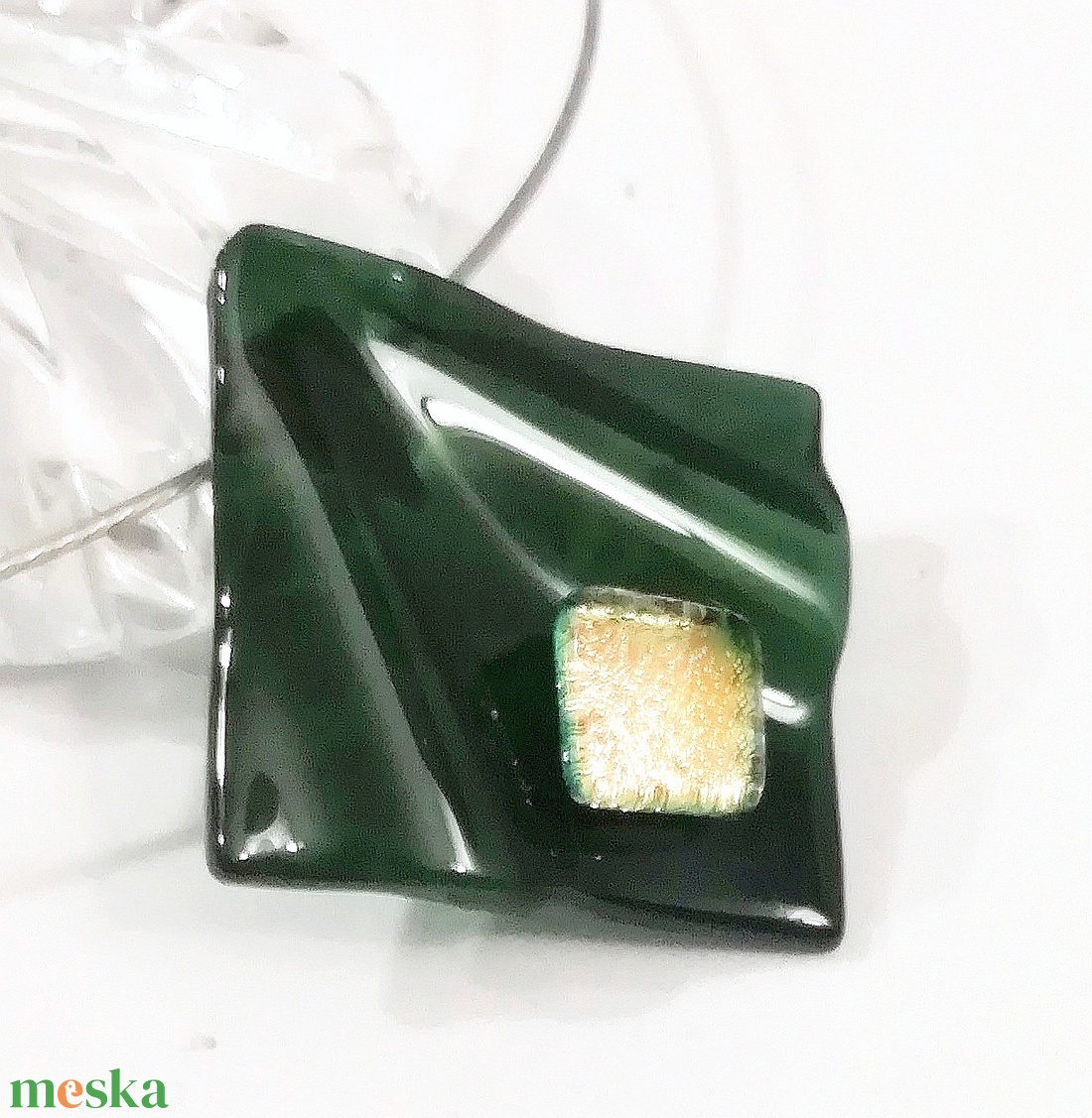 Aranyló smaragd trendi nyaklánc, ajándék névnapra, születésnapra. - ékszer - ékszerszett - Meska.hu