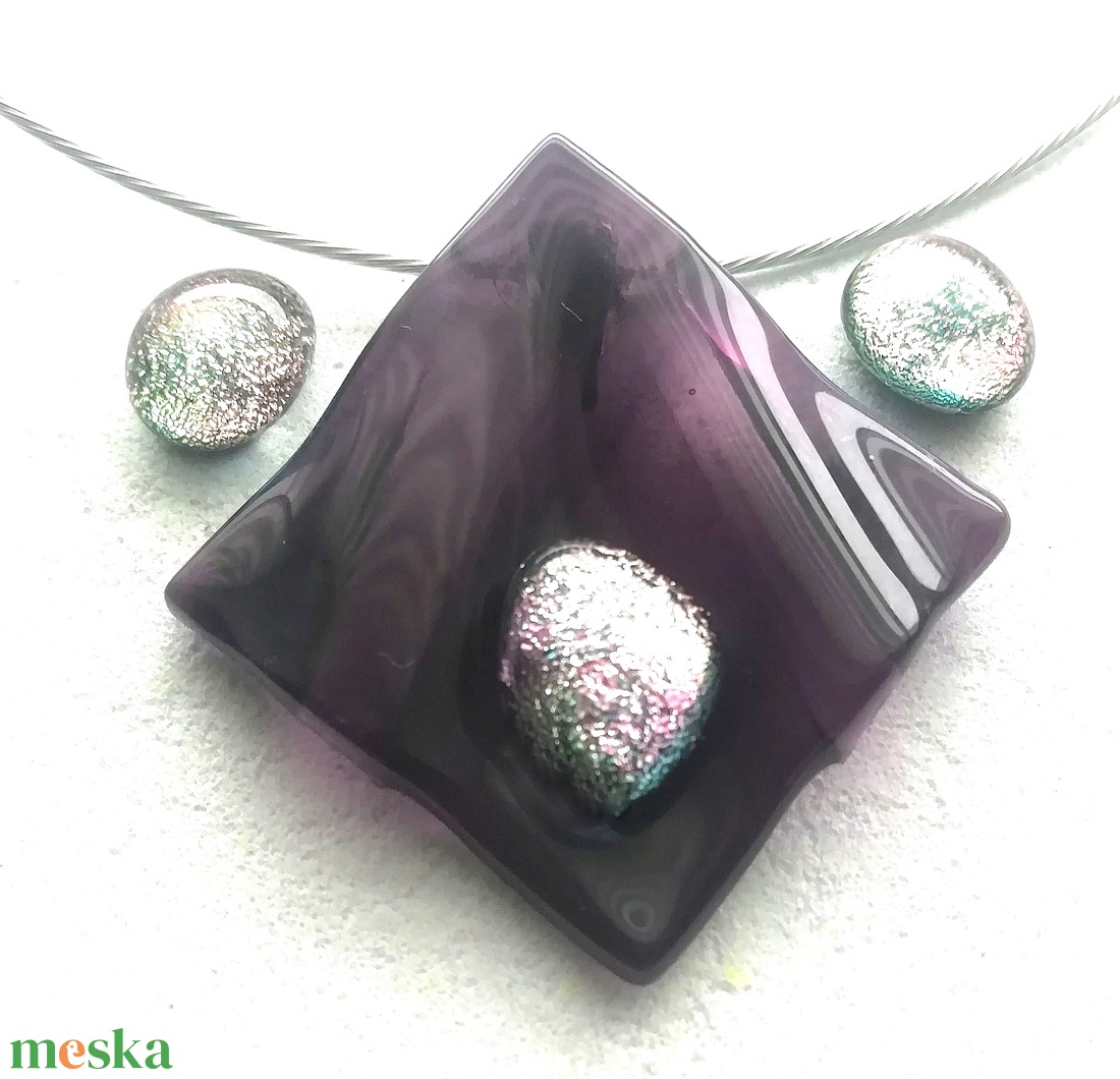 Lila árnyalatok trendi nyaklánc, ajándék névnapra, születésnapra. - ékszer - ékszerszett - Meska.hu