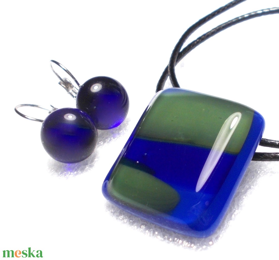 Kék-zöld ékszerszett, névnapra, születésnapra. - ékszer - ékszerszett - Meska.hu