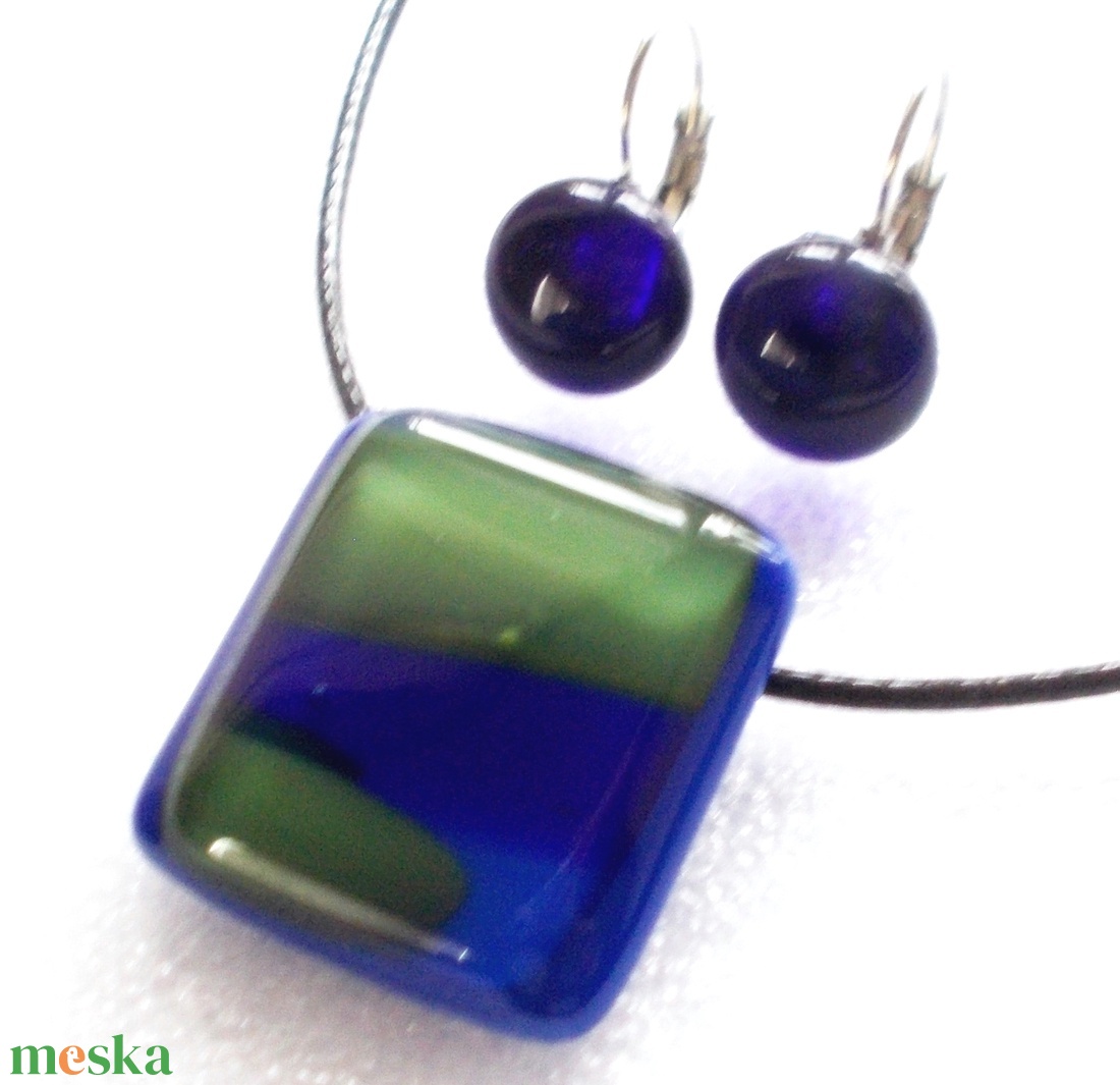 Kék-zöld ékszerszett, névnapra, születésnapra. - ékszer - ékszerszett - Meska.hu